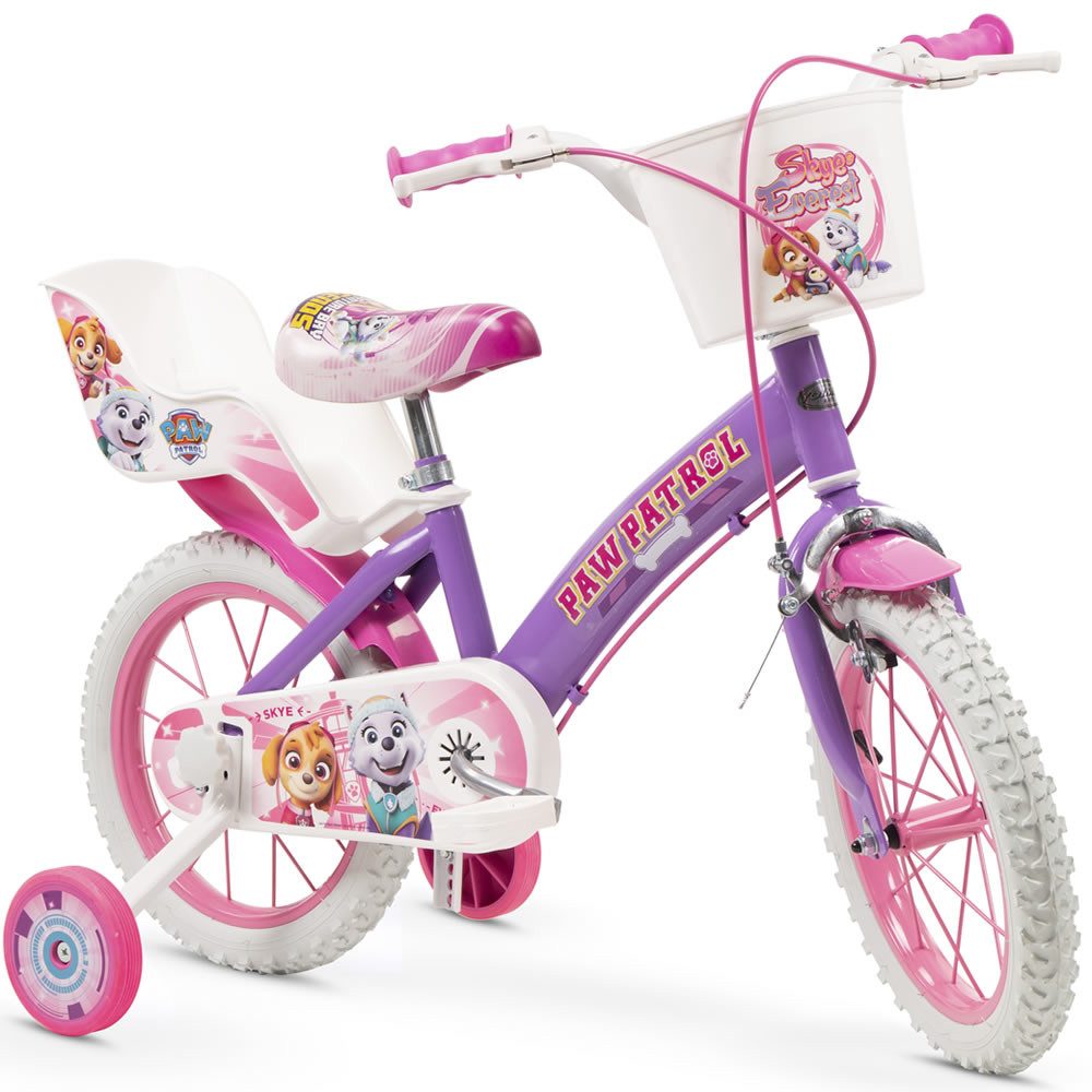 Kinderfahrrad Paw Patrol Skye Fahrrad – 12/14/16 Zoll mit Stützrädern Puppensitz