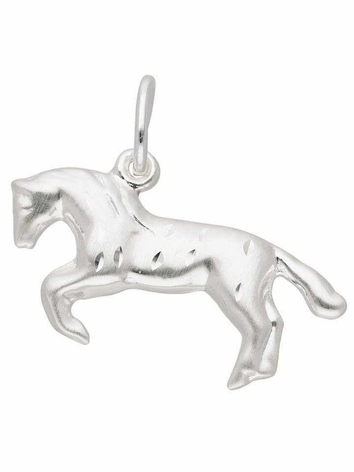 Adelia´s Kettenanhänger 925 Silber Anhänger Pferd, 925 Sterling Silber  Silberschmuck für Damen, Maße - Breite 23,5 mm - Höhe 20 mm