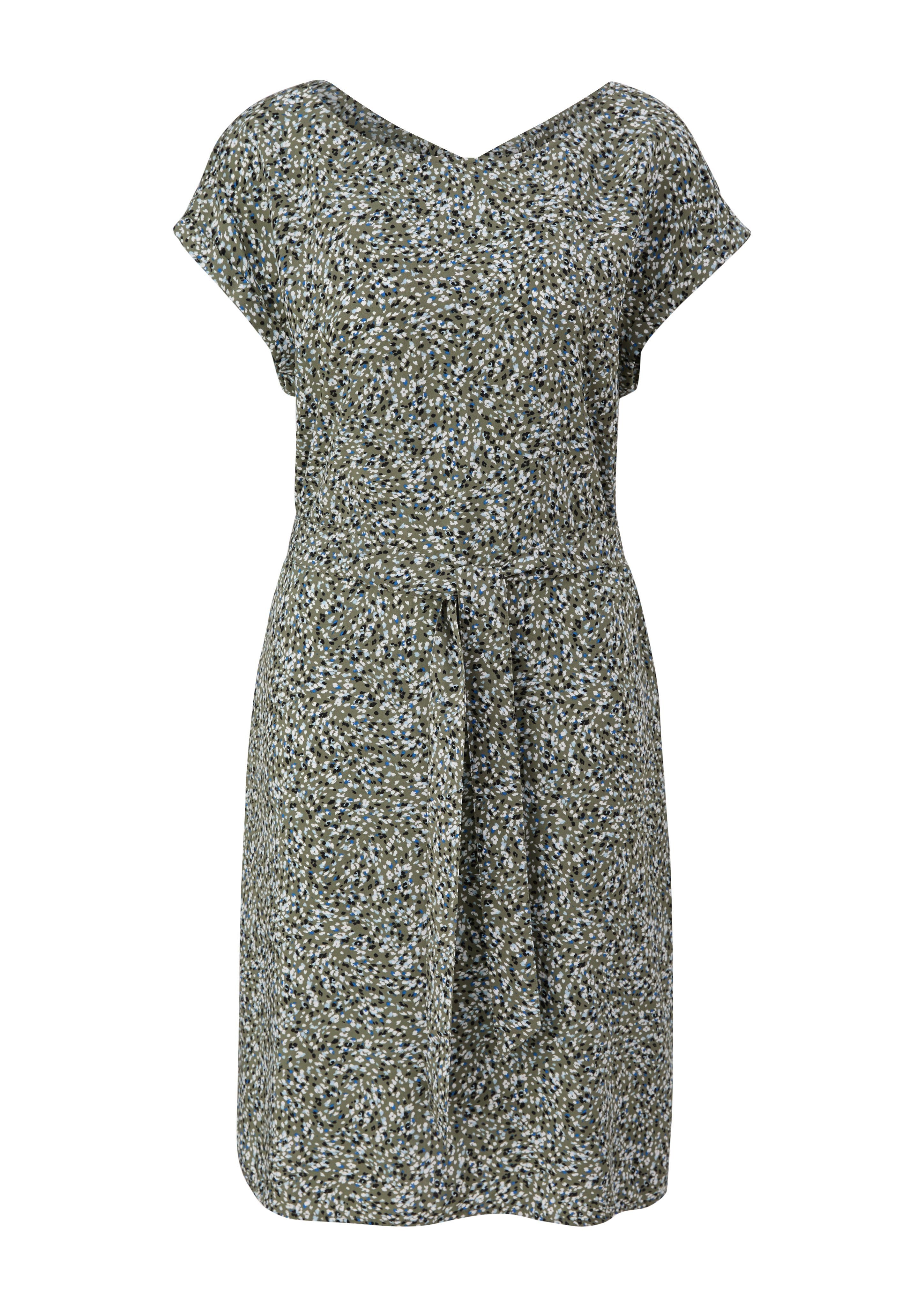 mehrfarbig Minikleid mit s.Oliver Binde-Detail Kurzes Kleid