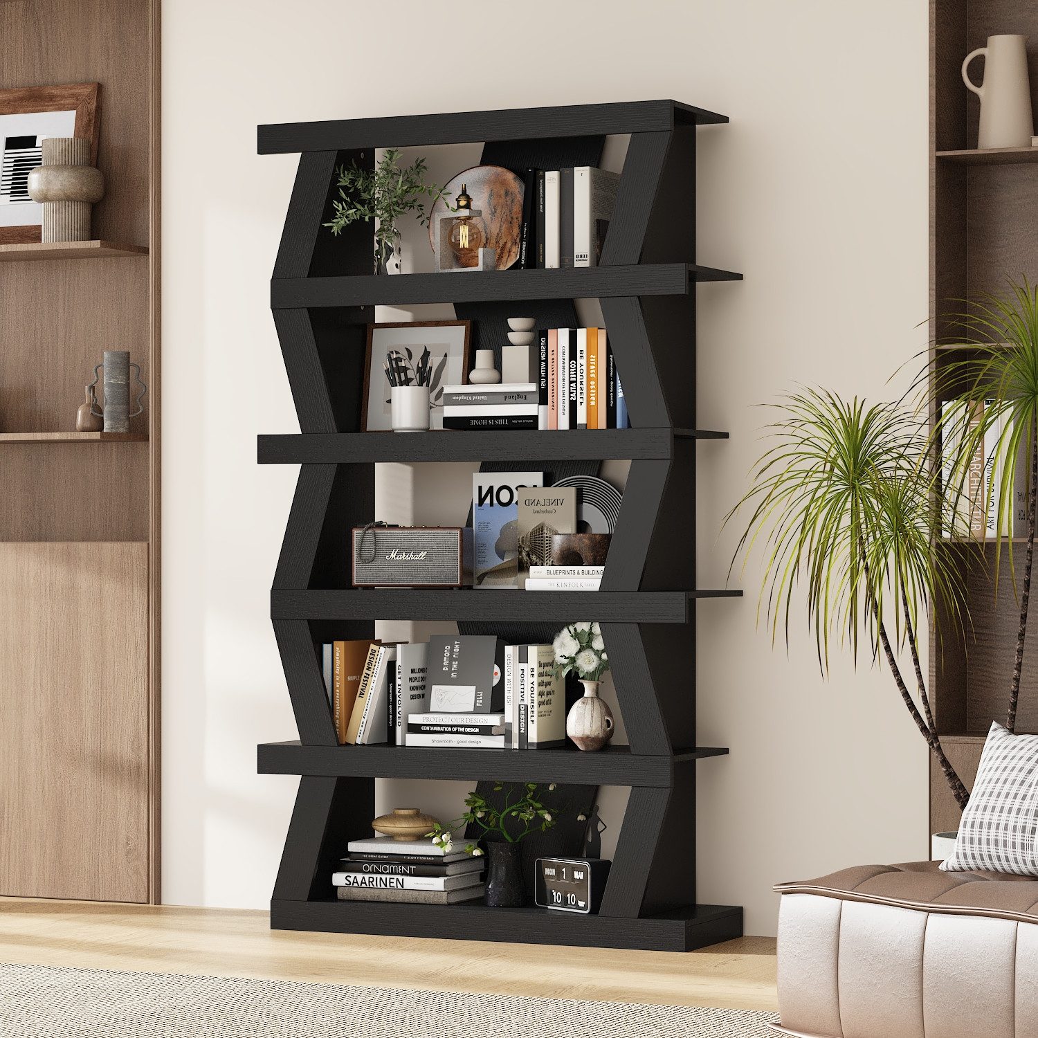 FUFU&GAGA Bücherregal Vitrine mit offenen Fächern, MDF günstig online kaufen