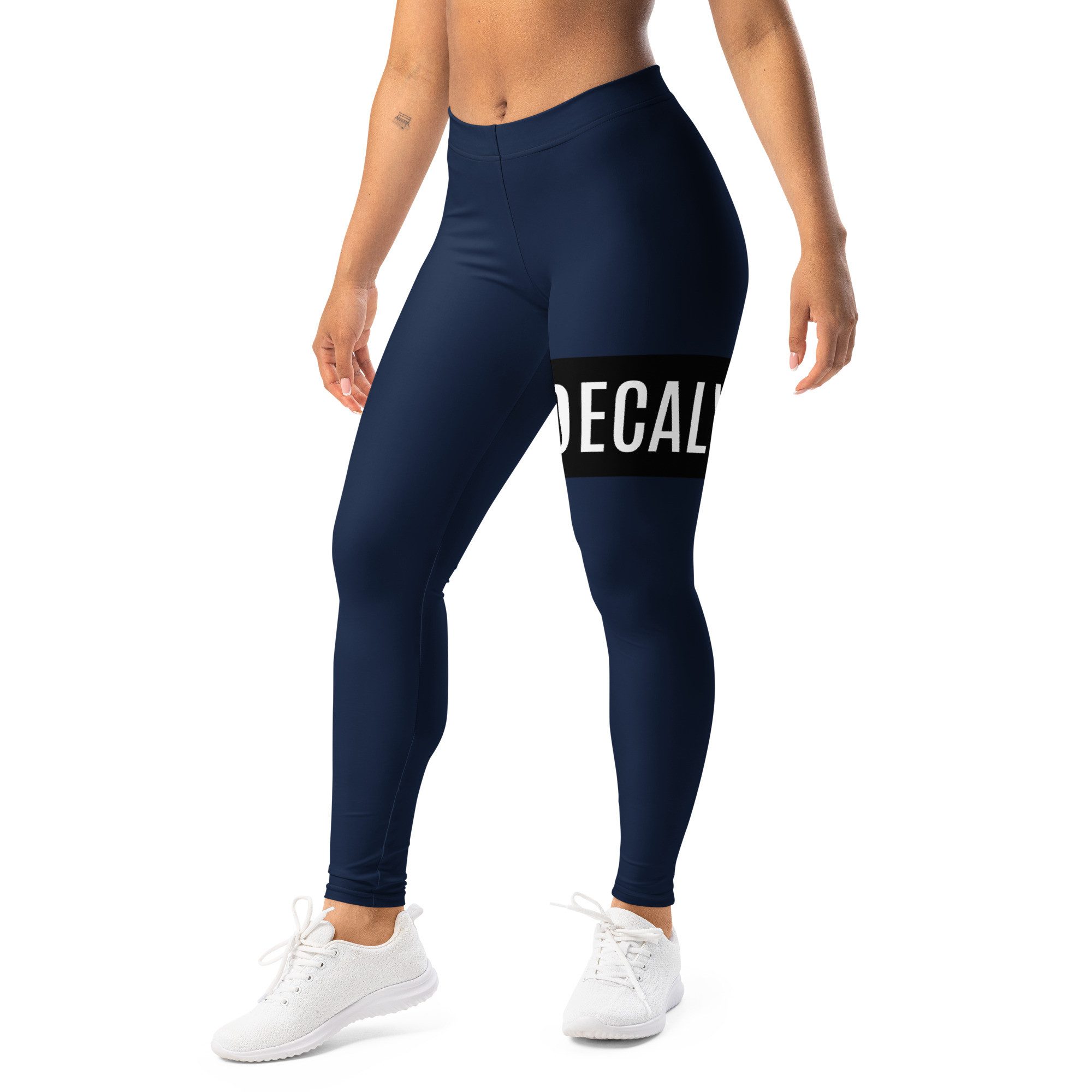 DECALVIBES Funktionsleggings Damen Leggings Basic Urban Side Black Blickdicht, 4-Wege-Stretch, elastischer Bund, weiches Material