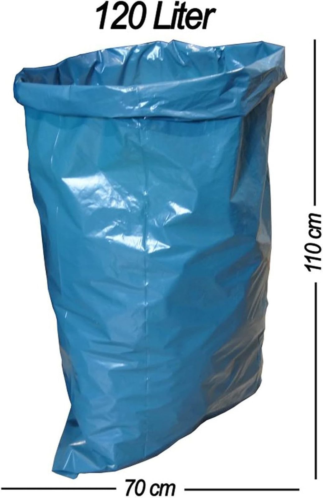 Hossi's Wholesale Müllbeutel 8 Rollen mit 25 Beuteln blaue Müllsäcke Abfallsäcke 39my 120l, stabil, 120