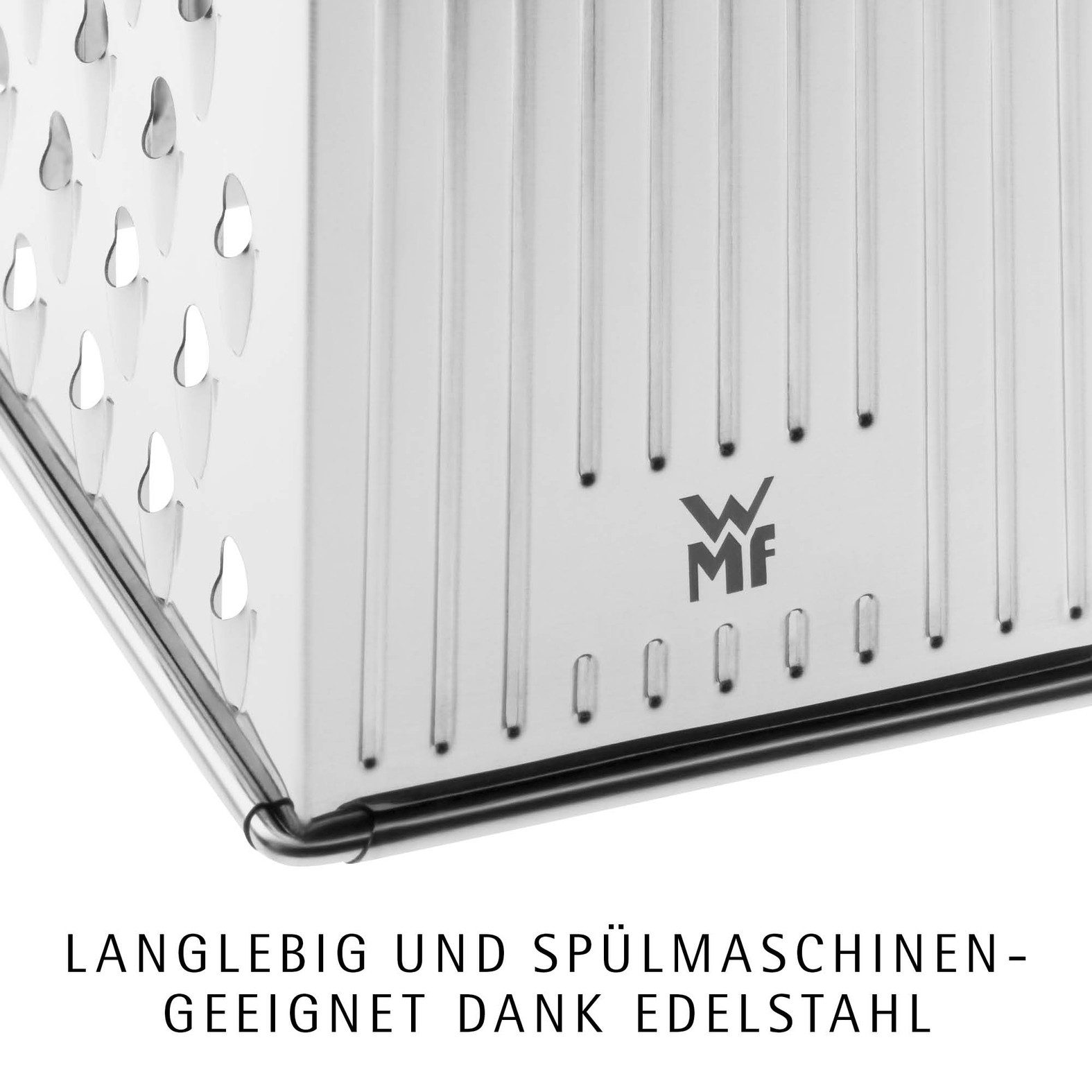 WMF Vierkantreibe mit 4 -in-1-System, Cromargan® Edelstahl Rostfrei 18/10, (1-St., zum Reiben, Schneiden, Raspeln und feinen Zerkleinern), Ergonomisch, stabiler Griff, multifunktional. spülmaschinengeeignet