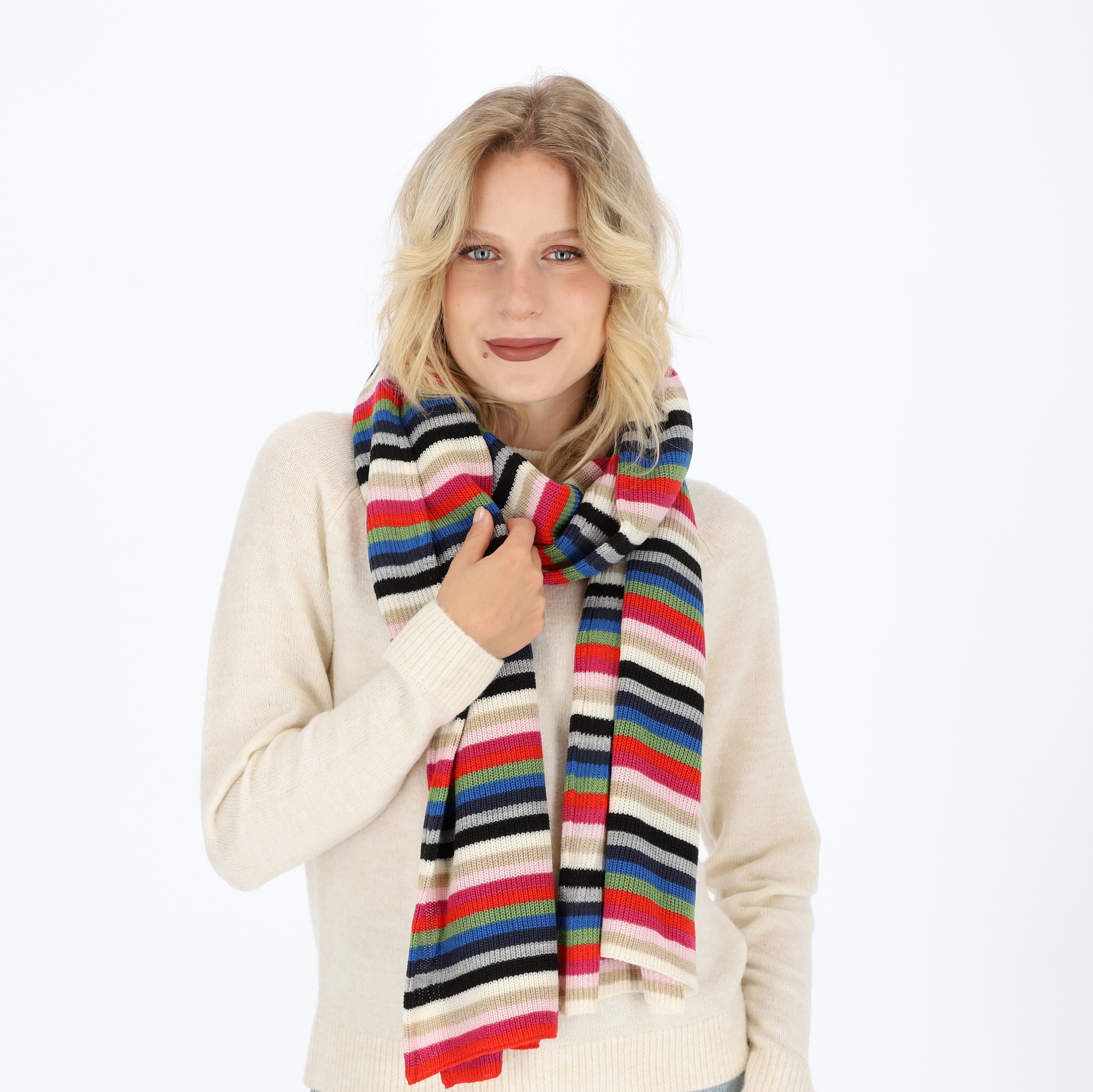 halsüberkopf Accessoires Strickschal Streifen fein, multicolor