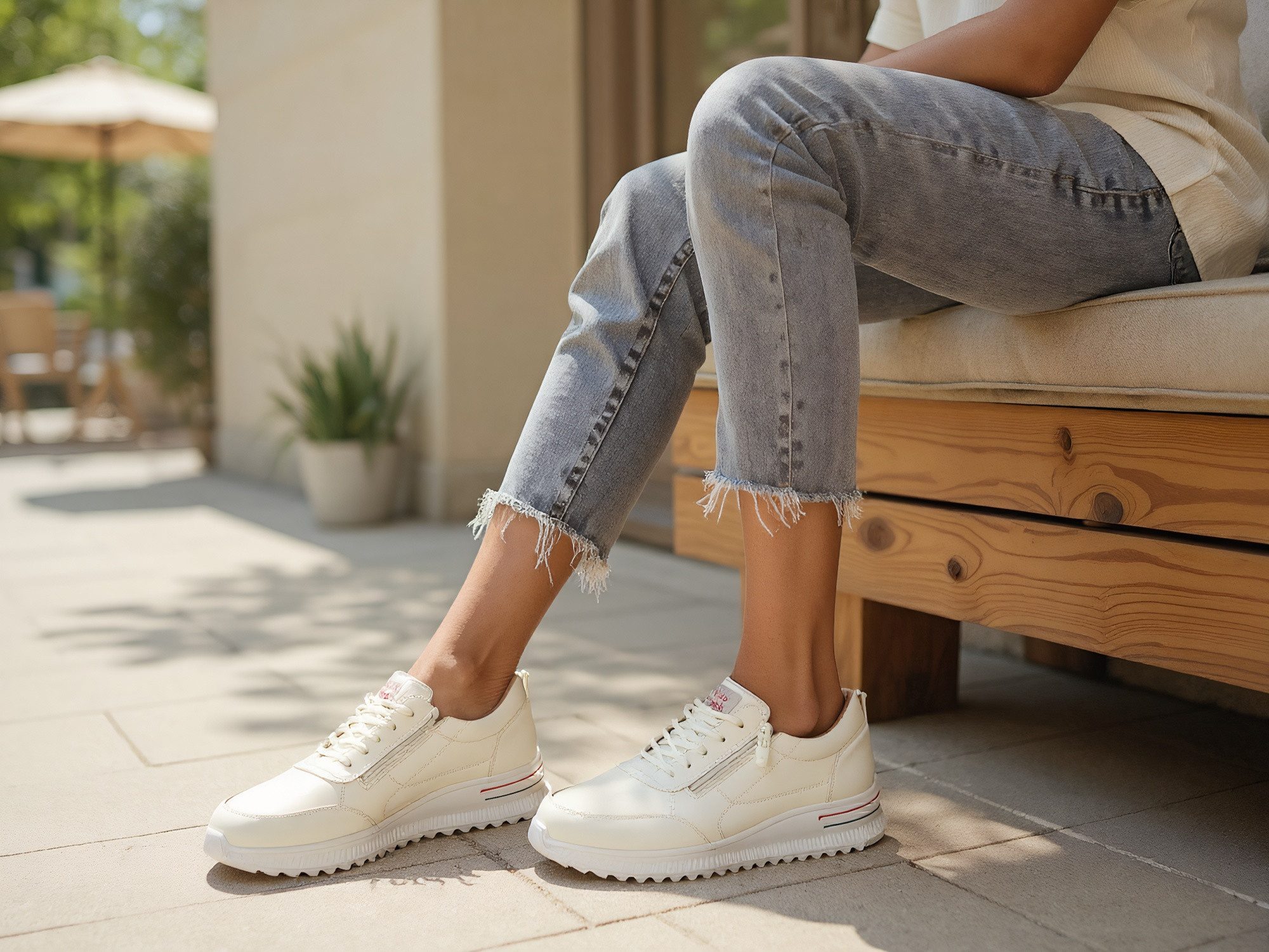 Nowaland Bequeme Damen Halbschuhe mit Reißverschluss und Schnürung Sneaker Leicht, bequem und rutschhemmend für den Alltag – Bild 5 von 5
