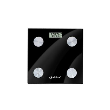 *Alpina* Badaccessoire-Set Körperanalyse-Waage Bluetooth, Stück, 1 tlg., 1 Personenwaage, Digitalanzeige 8 Speicherplätze bis 180 kg