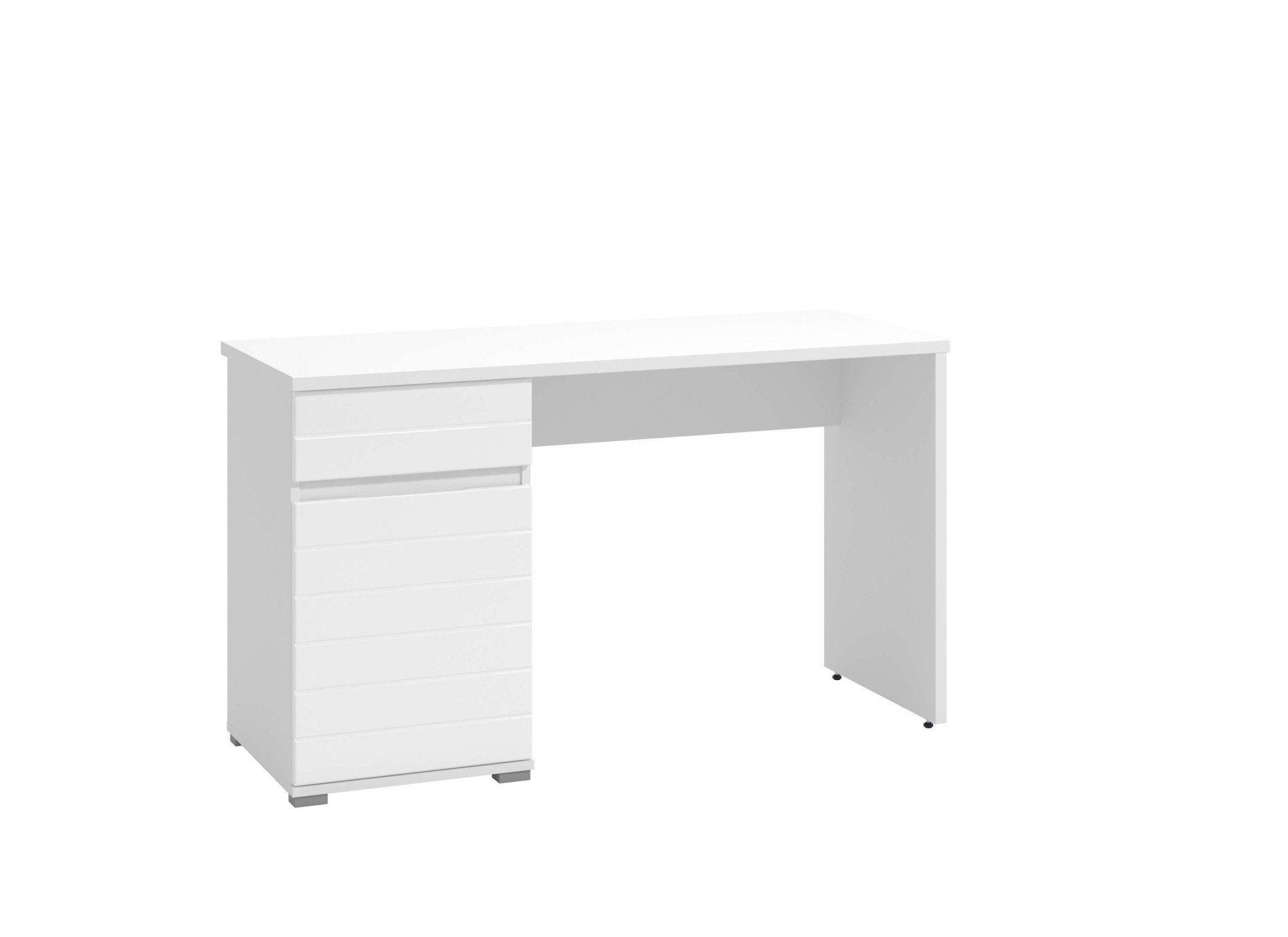 INOSIGN Schreibtisch Elan, Breite 130 cm, Front in Rillenoptik, grifflos, ABS-Schutzkanten Opaque weiß; weiß HG