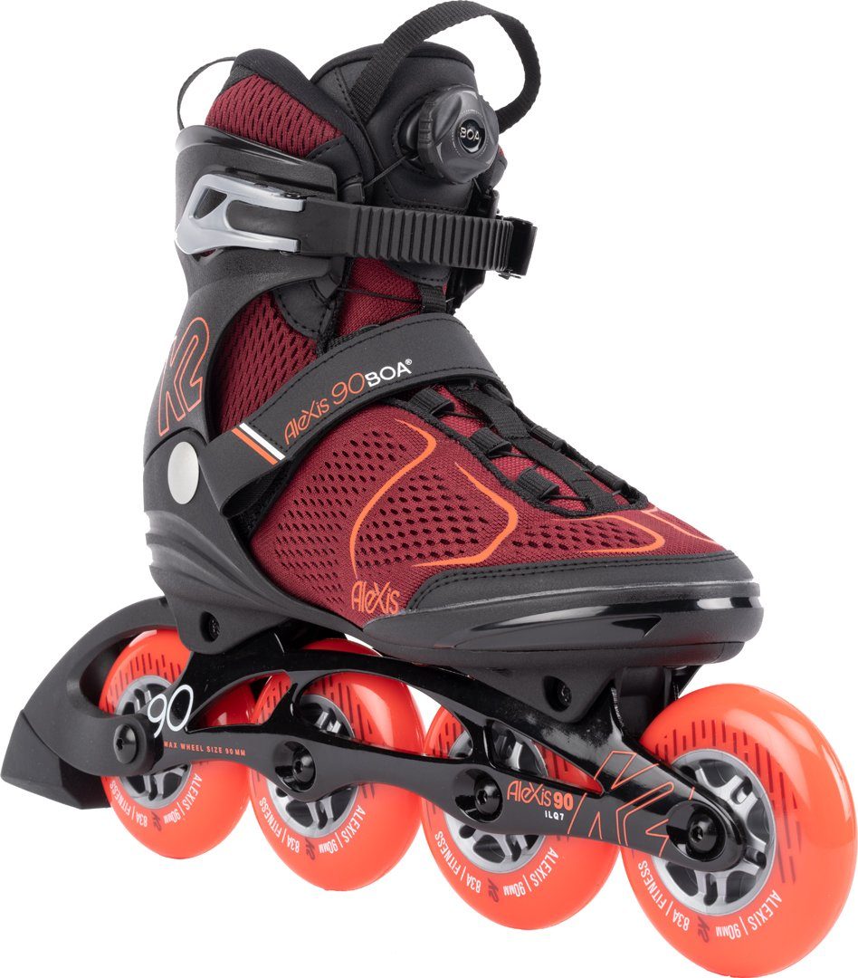 K2 Inlineskates K2 ALEXIS 90 BOA Inline Skate burgundy/orange – Bild 2 von 3