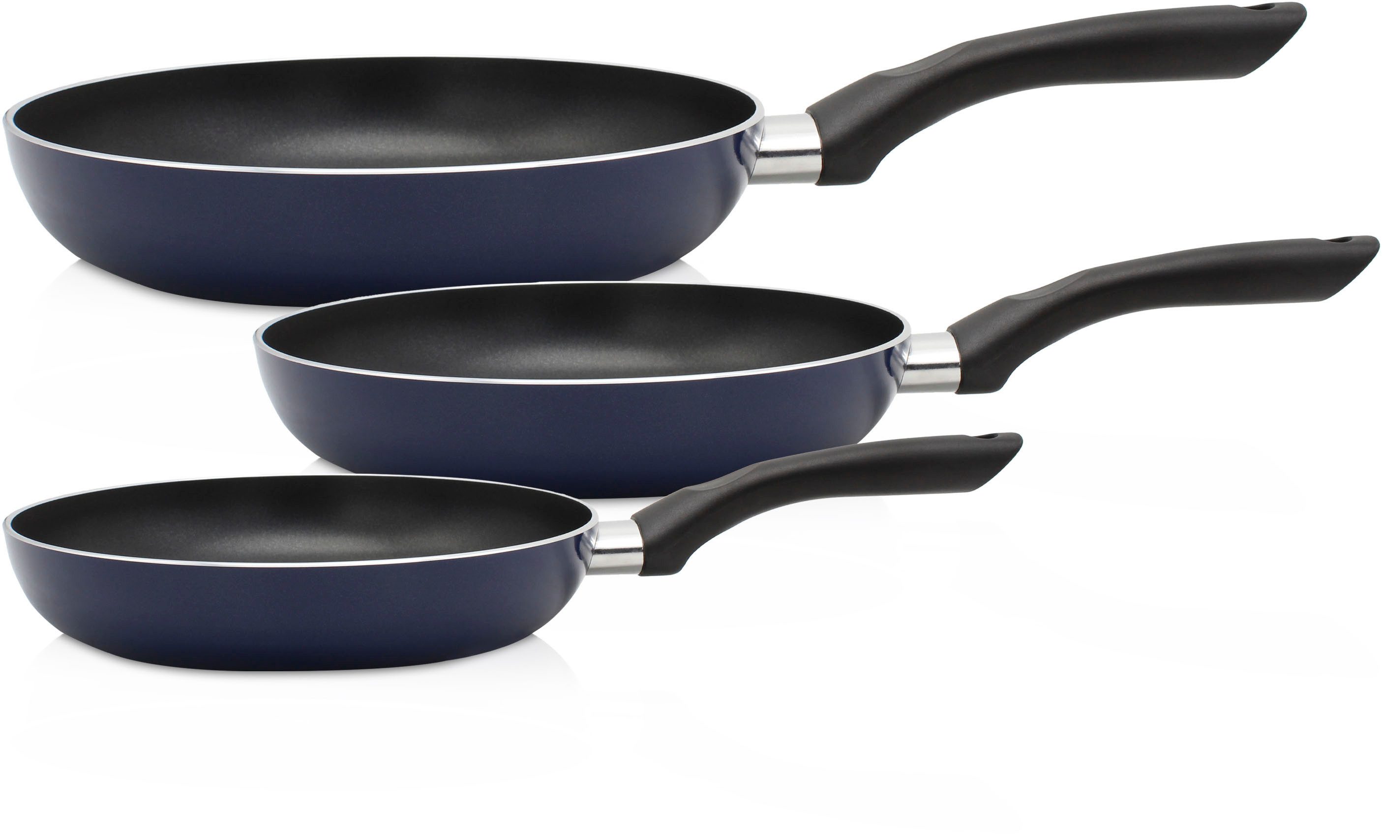 Krüger Pfannen-Set Troja, Aluminium (Set, 3-tlg), Ø 20/24/28 cm, Induktion