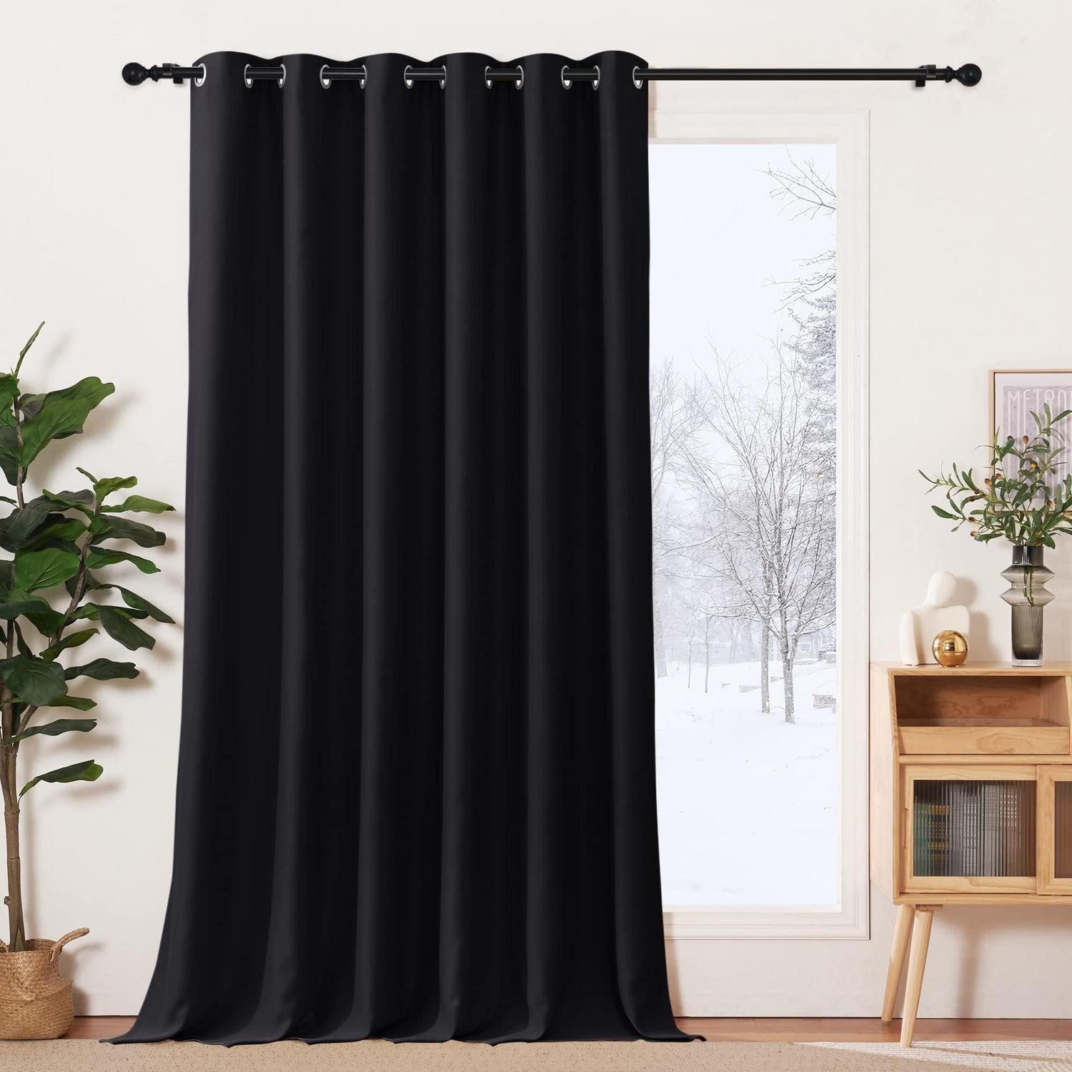 LuxusKollektion Verdunkelungsvorhang Blickdichte Ösenschals schwarz 200x245 cm (1 St)