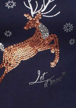 TOM TAILOR Polo Team Strickkleid mit Weihnachts-Motiv vorne