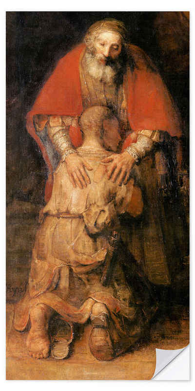 Posterlounge Wandfolie Rembrandt van Rijn, Rückkehr des verlorenen Sohnes (Detail), Malerei