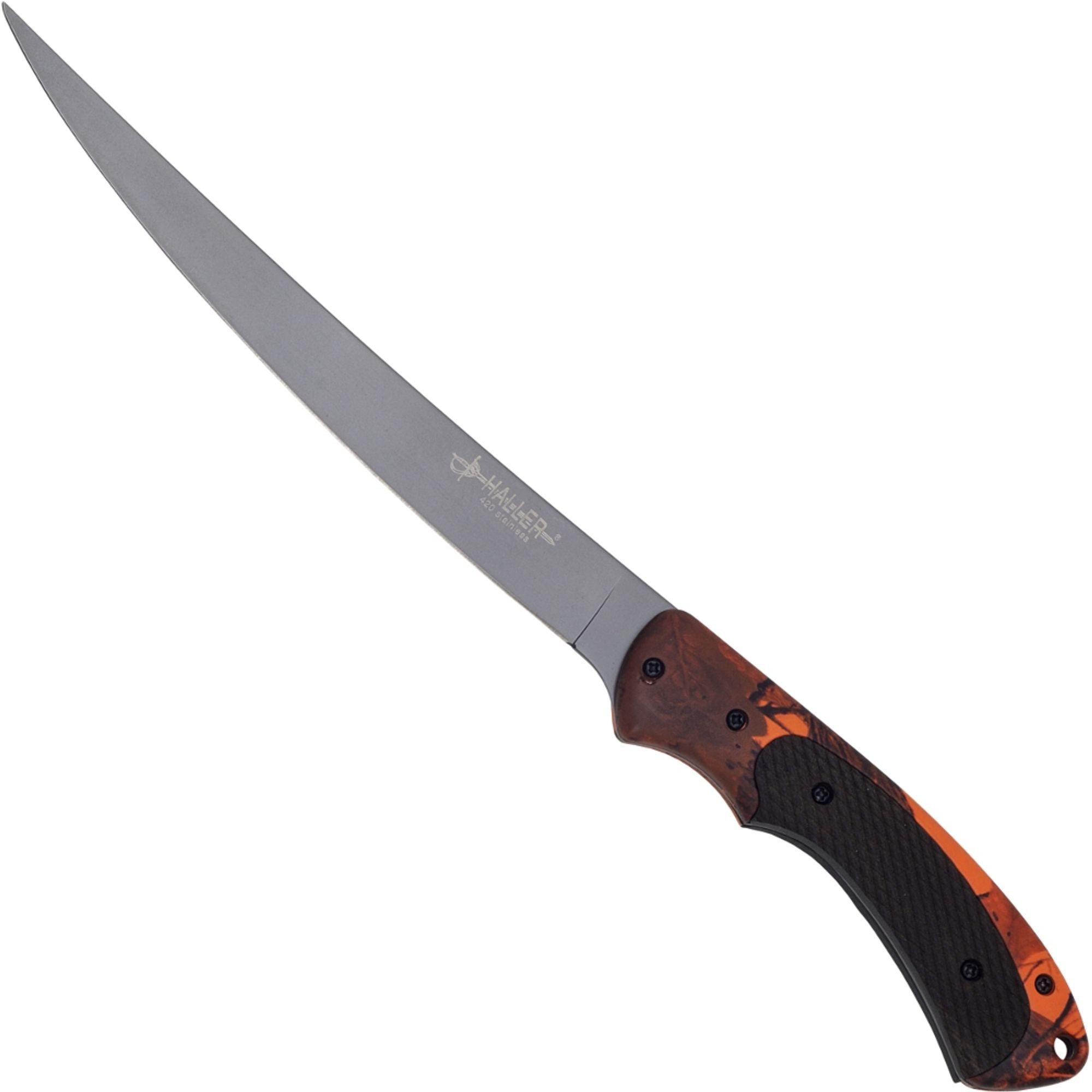 Haller Messer Taschenmesser Filetiermesser Griff orange/camo