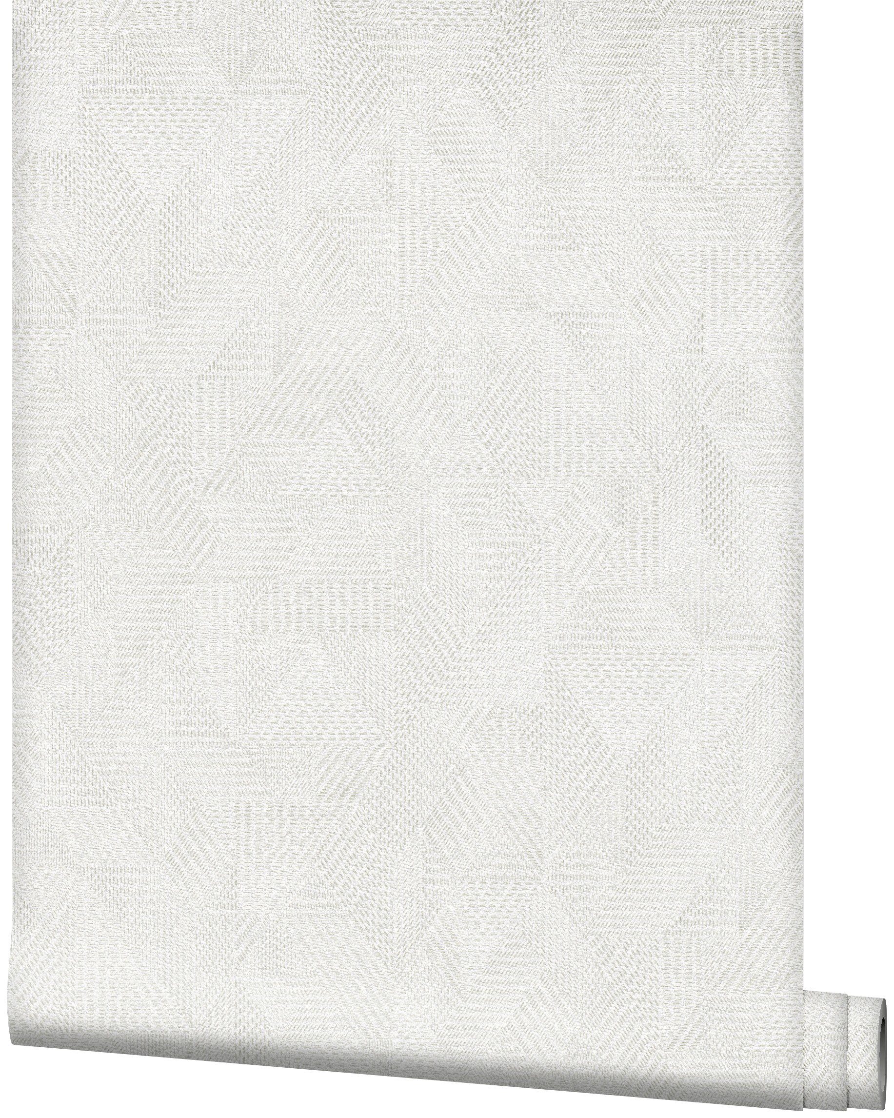 abziehbar und Vliestapete, lichtbeständig geometrisch, restlos weiß/beige Marburg