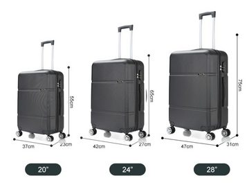 Cheffinger Kofferset Reisekoffer ABS-02 Koffer 3-teilig Hartschale Trolley Set Kofferset, (3 tlg)