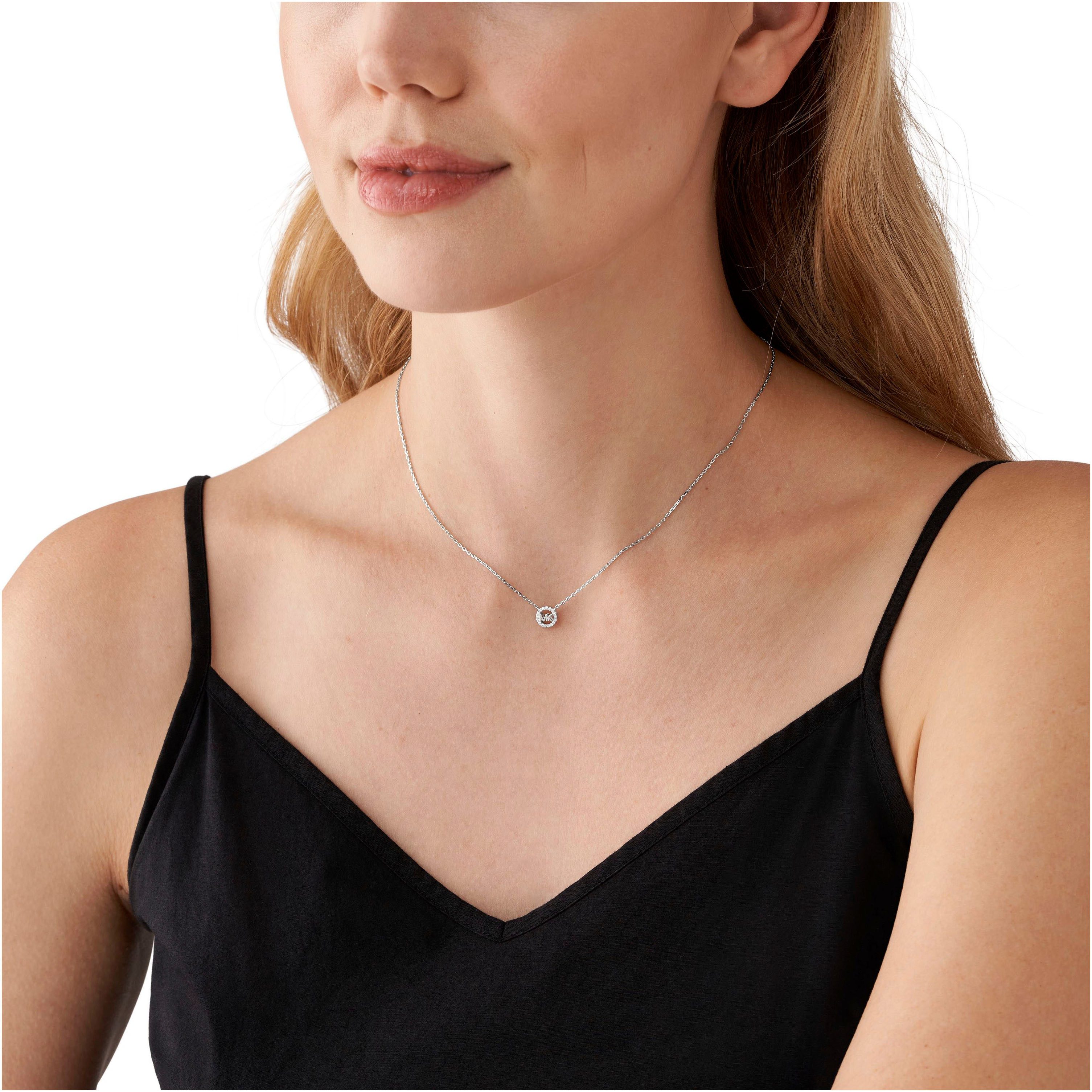 MICHAEL KORS Kette mit Anhänger Schmuck Geschenk Silber 925 Halsschmuck PREMIUM, mit Zirkonia (synth)