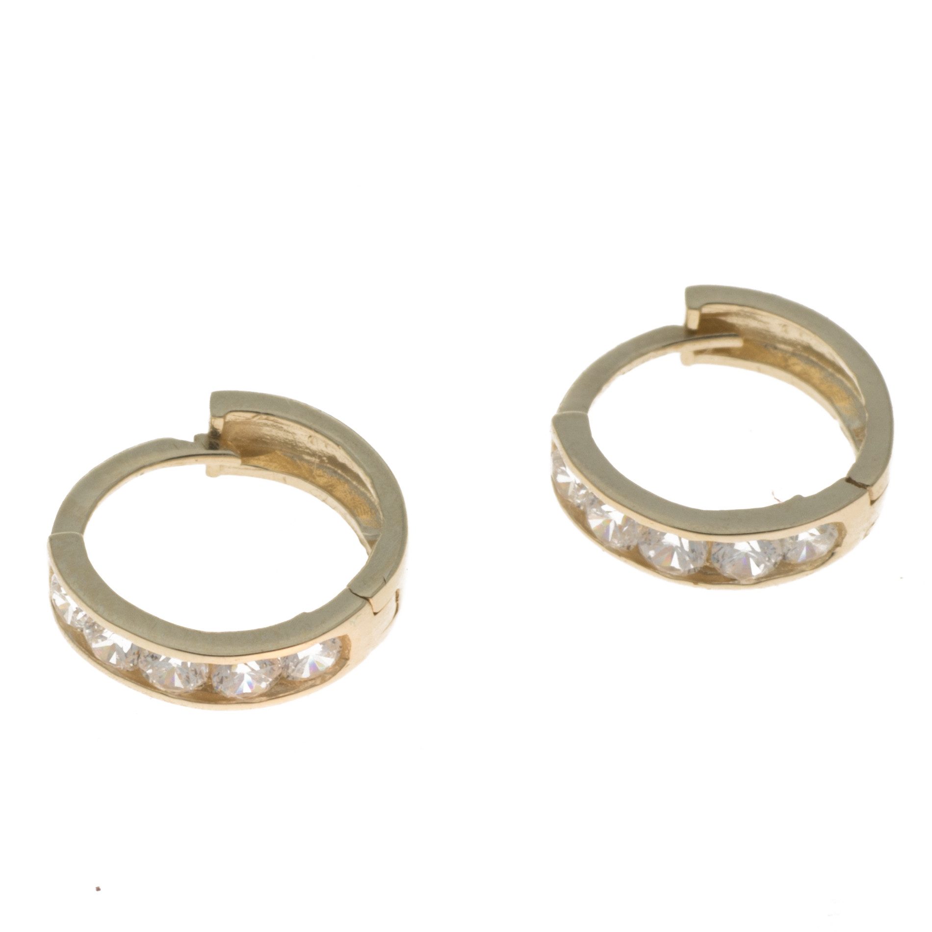 Bella Carina Klappcreolen Klapp Creolen aus 333 Gold 8 Karat, mit Zirkonia 11,4 mm x 2,8 mm, 333 Gold