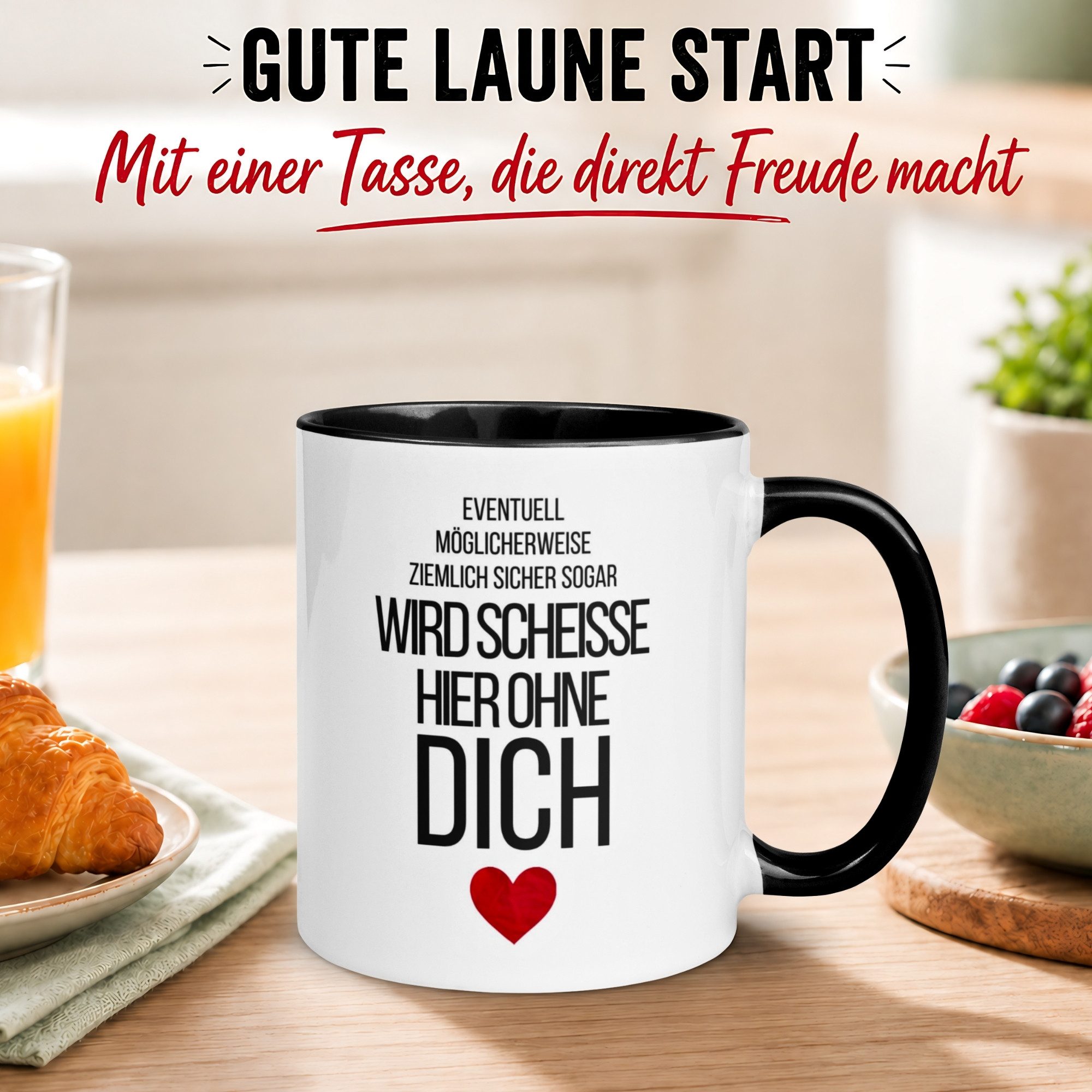 Momentals Tasse Abschied – „Wird scheiße hier ohne dich“ – Abschiedsgeschenk Kollegen, Gratis Versand · Links-&Rechtshänder · Spülmaschinenfest – Bild 3 von 5