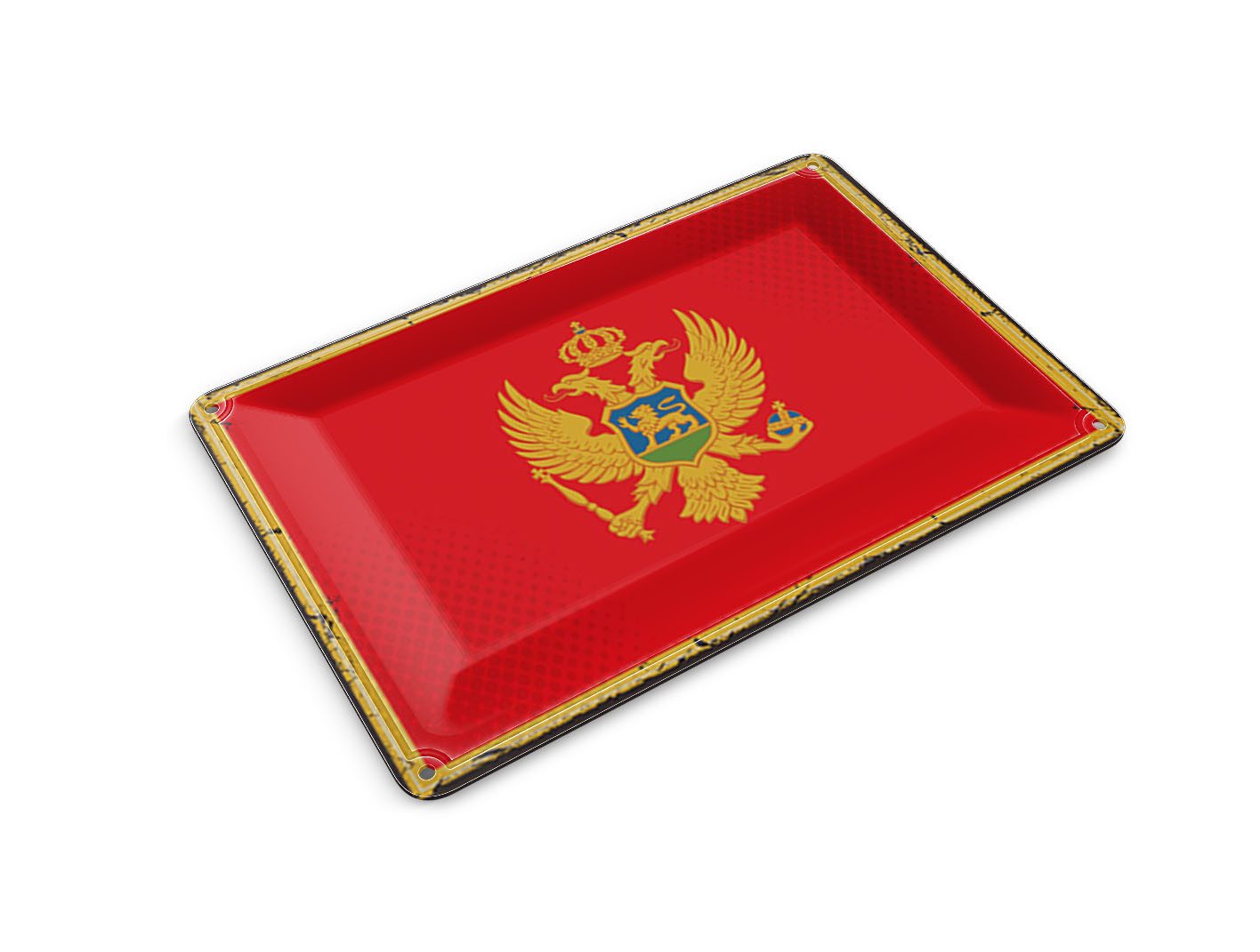 Femer GmbH Postkarte Flagge Montenegro 14x10cm Retro Flag Montenegro, unfrankiert