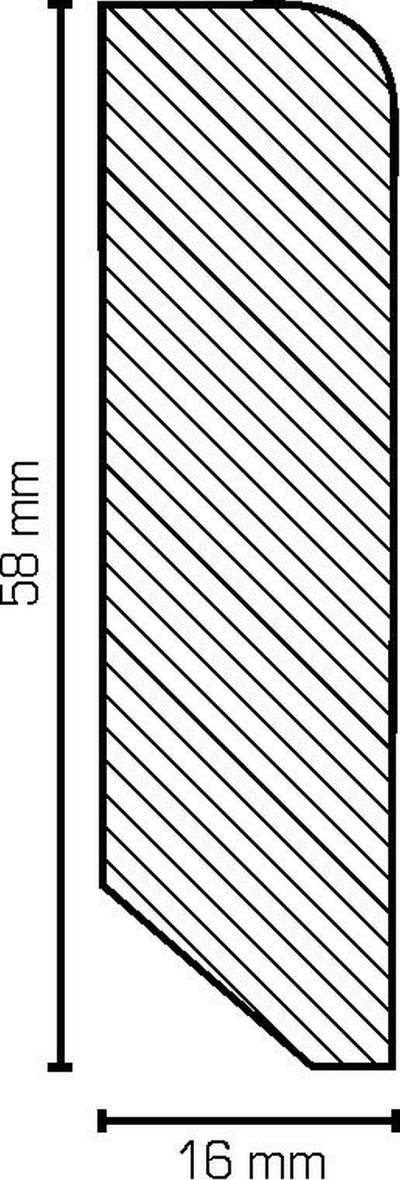 Südbrock Sockelleiste Sockelleiste Eiche 13 x 58 Massivholz Unbehandelt Fußleiste, L: 240 cm, H: 5.8 cm, 1-St.