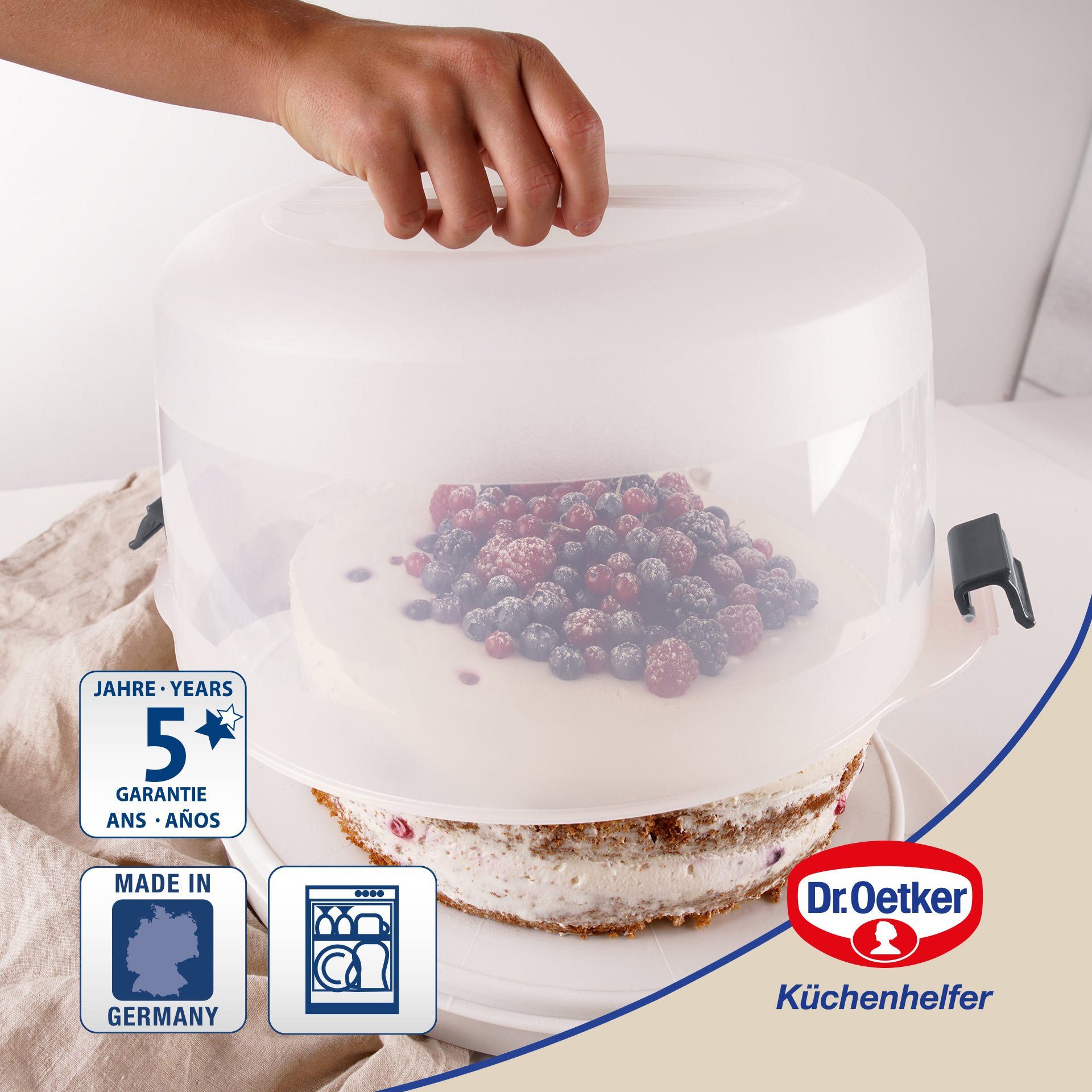 Dr. Oetker Küchenhelfer Kuchentransportbox mit Kühlakkus und Deckel BUNDLE, (3-tlg)