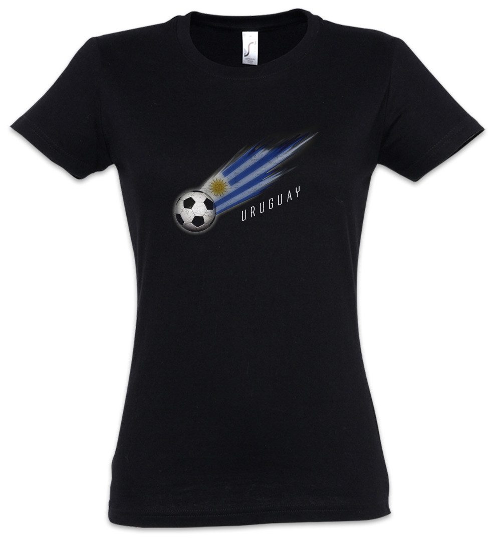 Urban Backwoods Print-Shirt Uruguay Football Comet I Damen T-Shirt Uruguayisch Uruguayische (1-tlg) Uruguayan Fahne Fußball Fussball