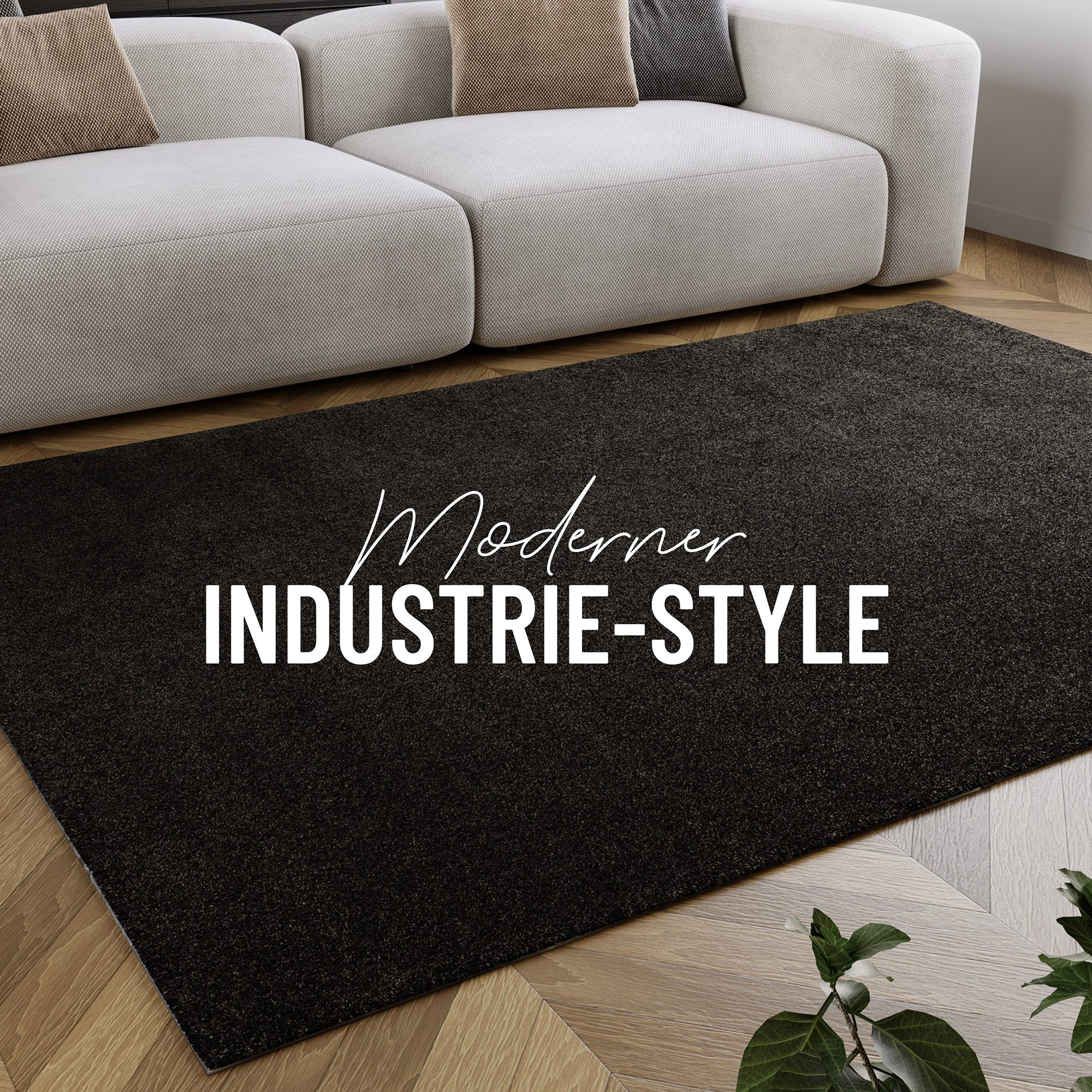 Wecon home Hochflor-Teppich Manta, quadratisch, Höhe: 25 mm, Langflor, maschinell gewebt, robust, Wohn- & Schlafzimmer, uni