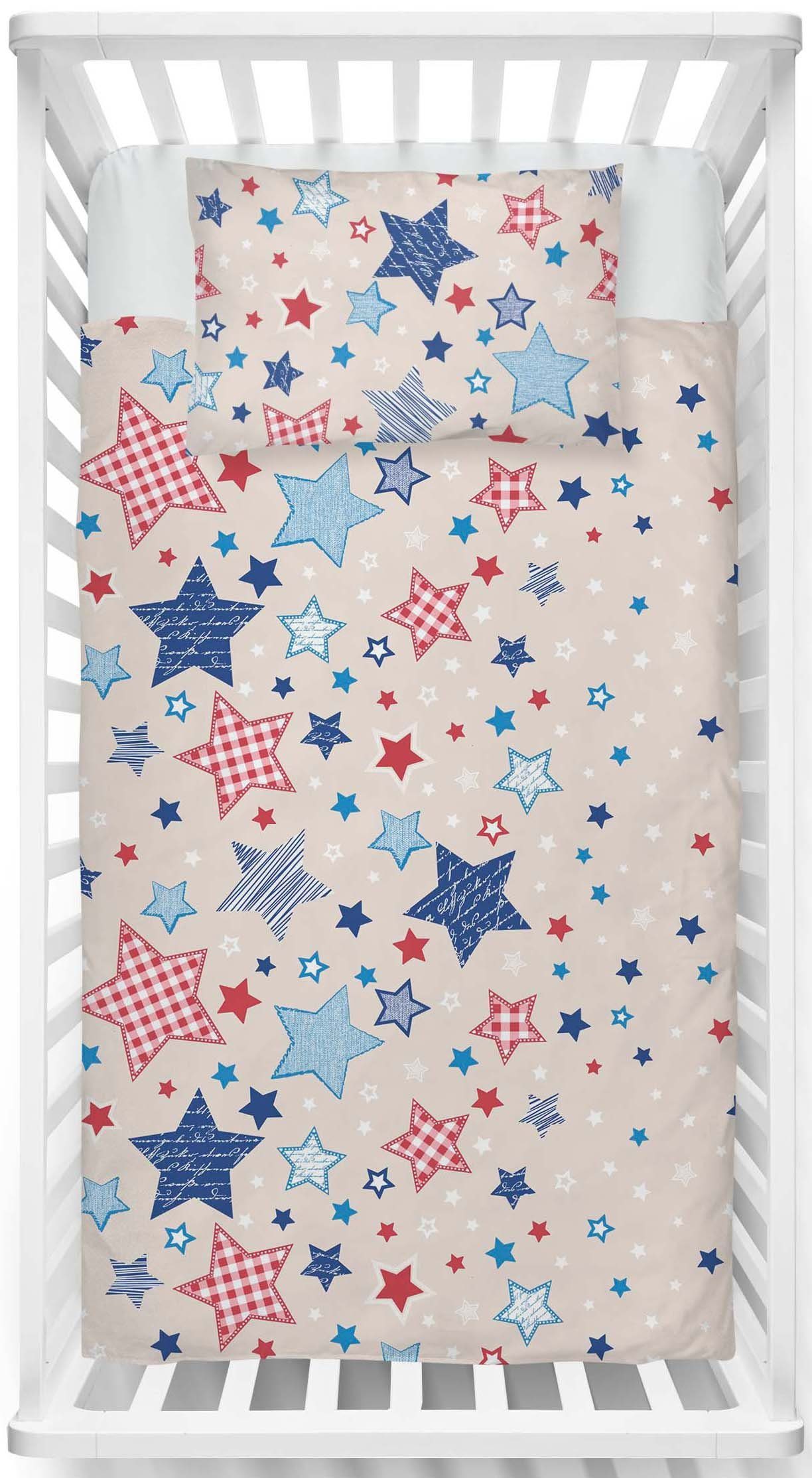 LINKHOFF Babybettwäsche Sterne Babybettwäsche 100 x 135 - Kleinkinder Bettw günstig online kaufen