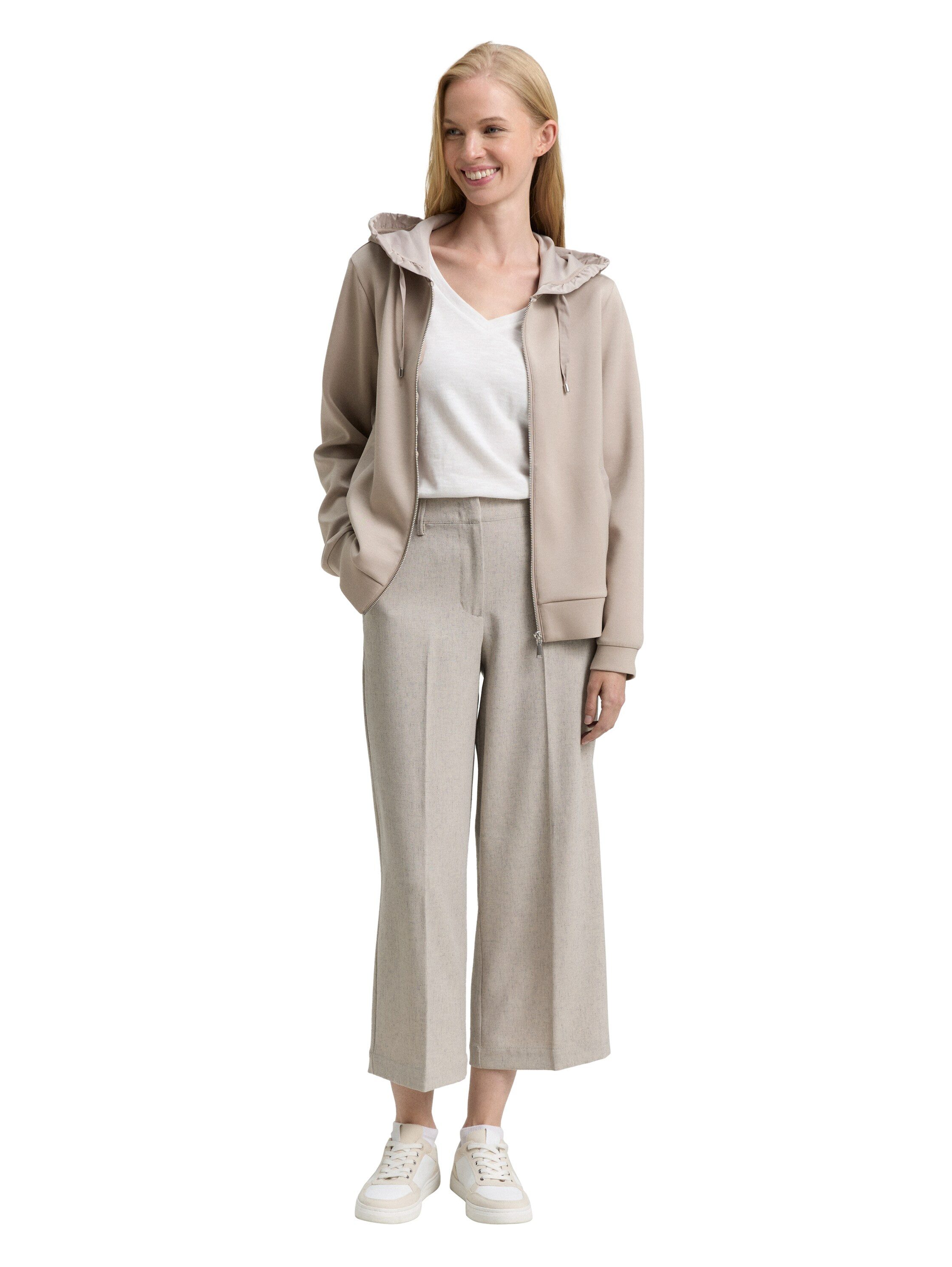 TOM TAILOR Kapuzensweatjacke Regular mit Viskose und Stretch