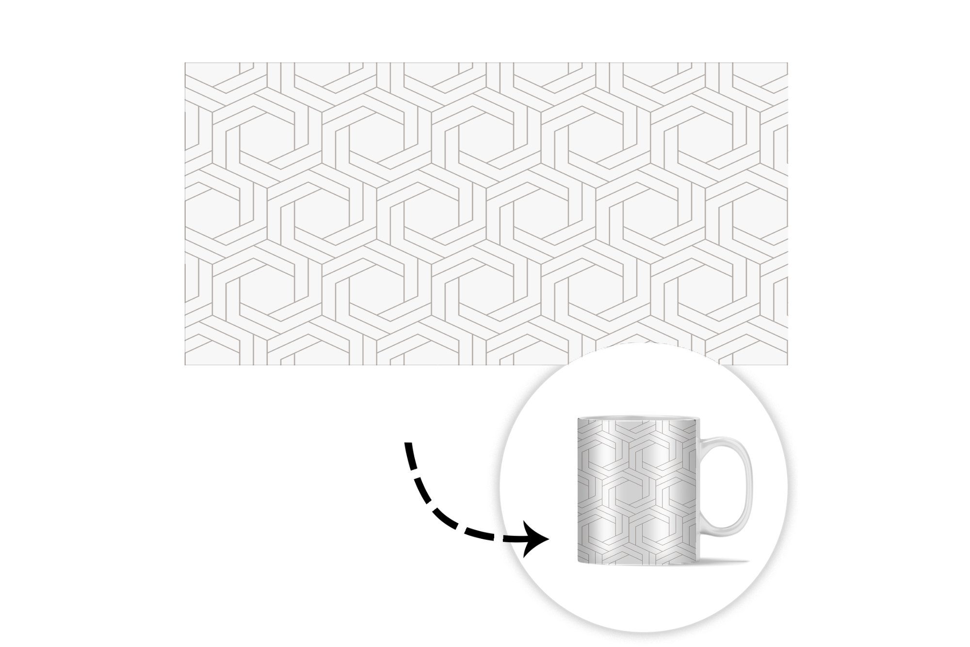 Tasse Muster Becher, - - Keramik, Teetasse, Teetasse, Geometrie Design MuchoWow Geschenk - Kaffeetassen, Abstrakt,