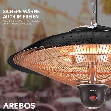 Arebos Infrarotstrahler Deckenheizstrahler, 2.000 W, inkl. LED-Lampe + Fernbedienung
