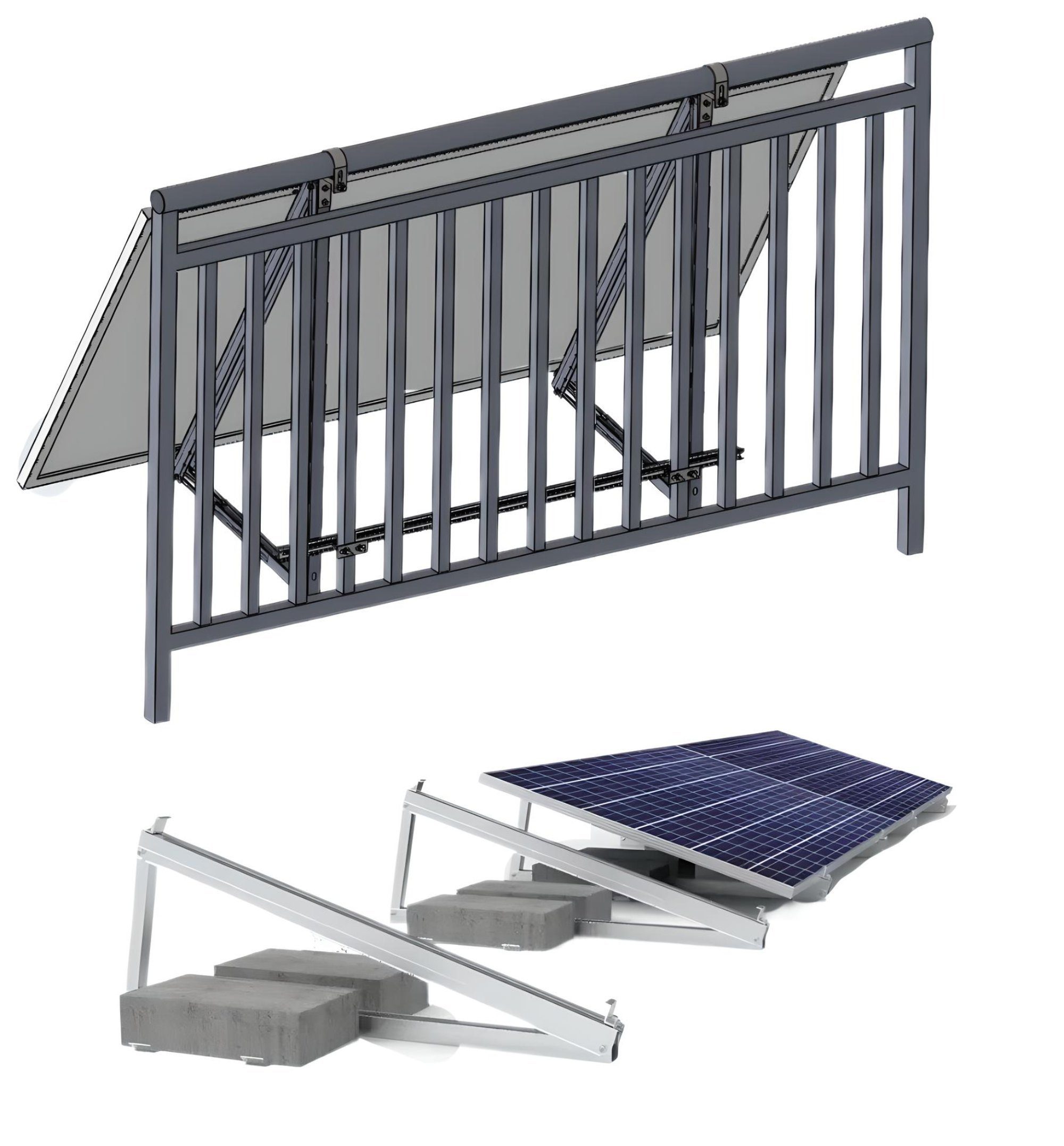 TZIpower Balkon Modulhalterung Halterung mit Rundhaken Aufständerung Dach Solarmodul-Halterung