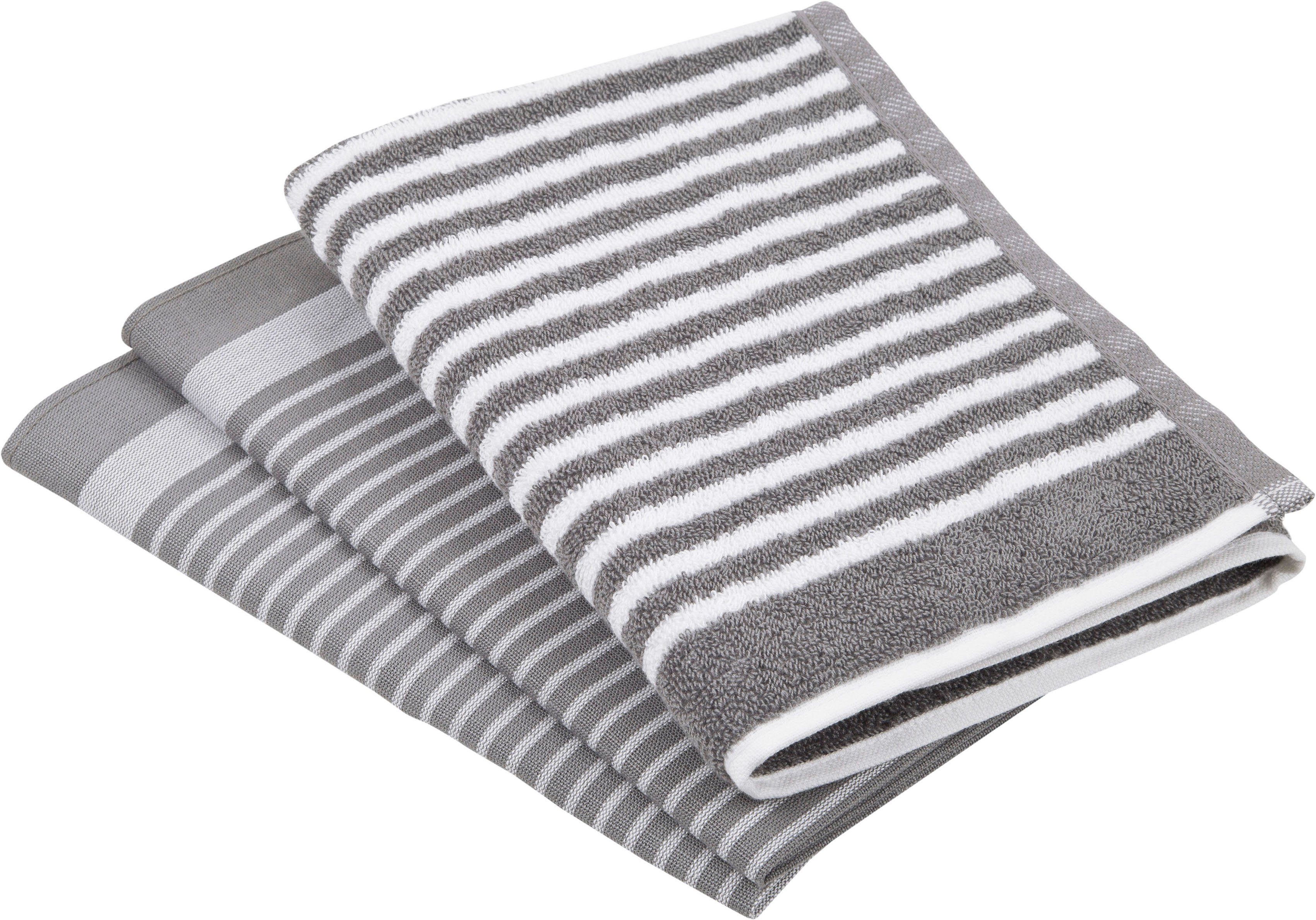 ROSS Geschirrtuch Exclusiv, (Set, 3-tlg), 1x Küchen-Frottiertuch 50x50 cm S günstig online kaufen