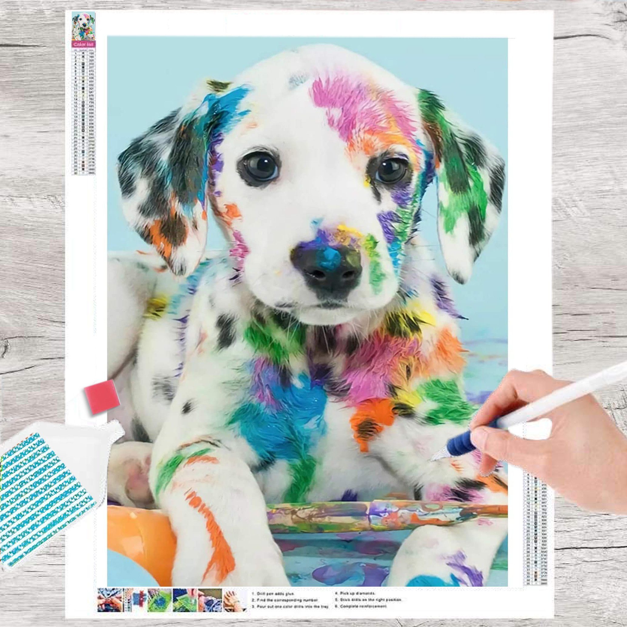 Kreativset GOLDEN Diamond Painting zubehör bilder Weihnachten( Gersten-Dingo) 