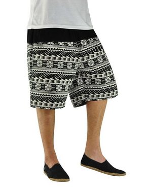 virblatt Shorts Cargo Shorts, Baumwolle, Kurze Haremshose Sommerhose Shorts Hippie einzigartige Ethnomuster, Gummibund, 2 Eingriffstaschen
