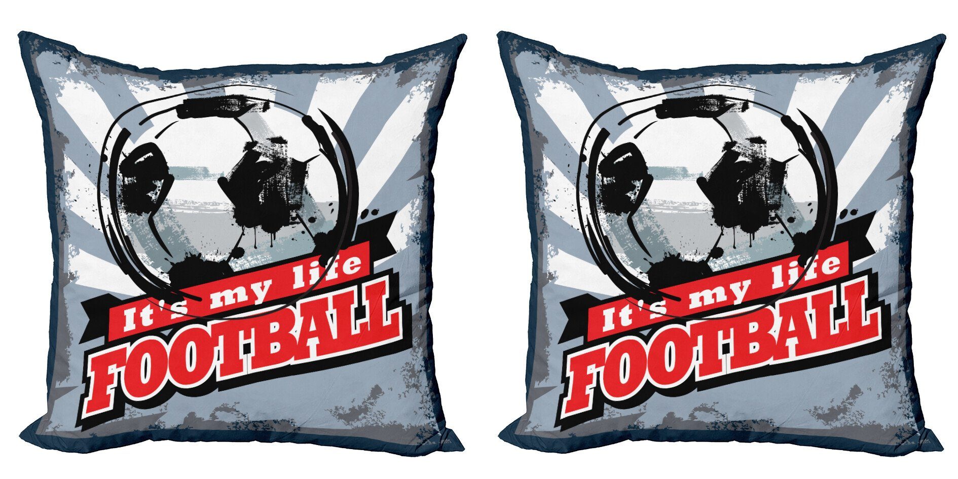 Modern Fußball-Pop-Art Kissenbezüge Digitaldruck, Doppelseitiger (2 Abakuhaus Stück), Sport Accent Grungy