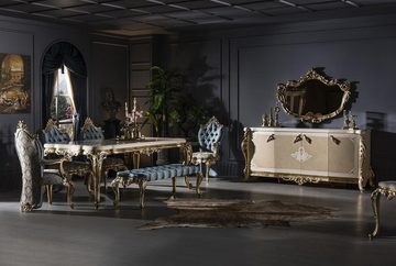JVmoebel Esszimmerstuhl Stuhl Blau Elegantes Modern Stühle Holz Schön Stoff Design Luxus