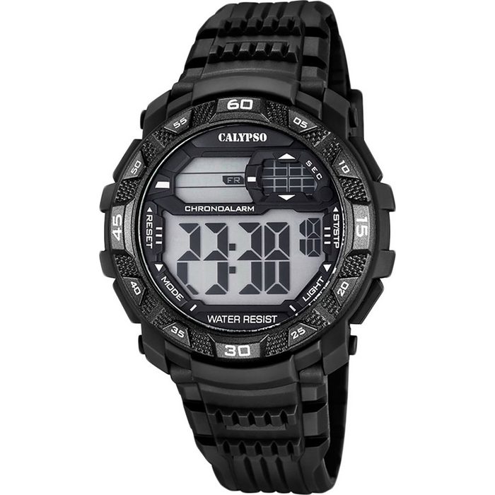 CALYPSO WATCHES Digitaluhr Calypso Herren Uhr K5702/8 Kunststoff PUR (Armbanduhr) Herren Armbanduhr rund PURarmband schwarz Sport