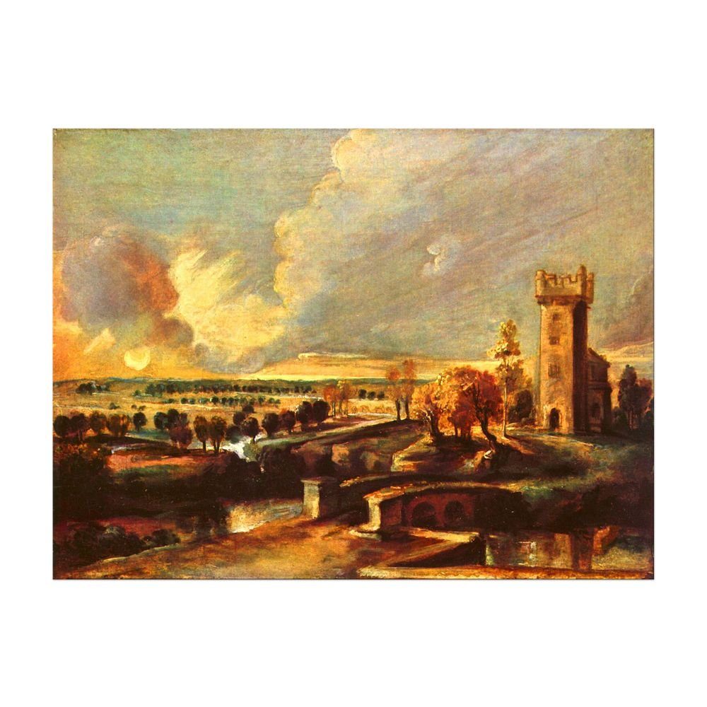 Bilderdepot24 Leinwandbild Alte Meister - Peter Paul Rubens - Landschaft mit dem Turm des Schlosses Stehen, Landschaften