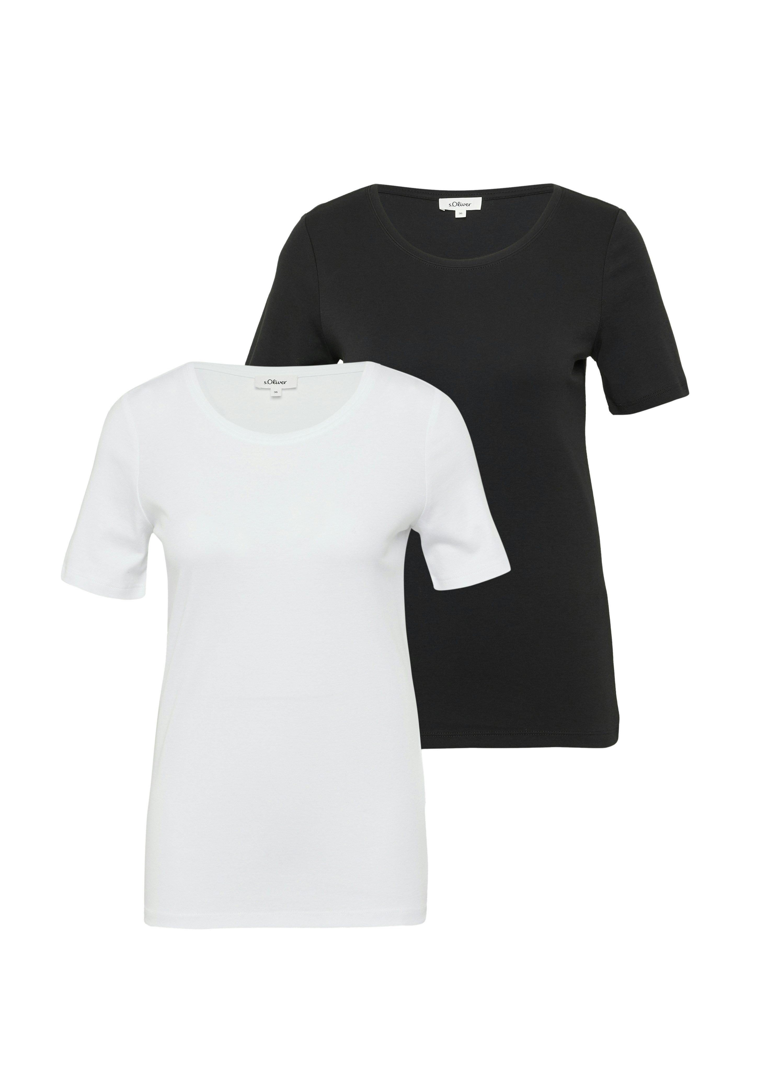 s.Oliver T-Shirt (2-tlg) aus Interlockjersey im 2er-Pack