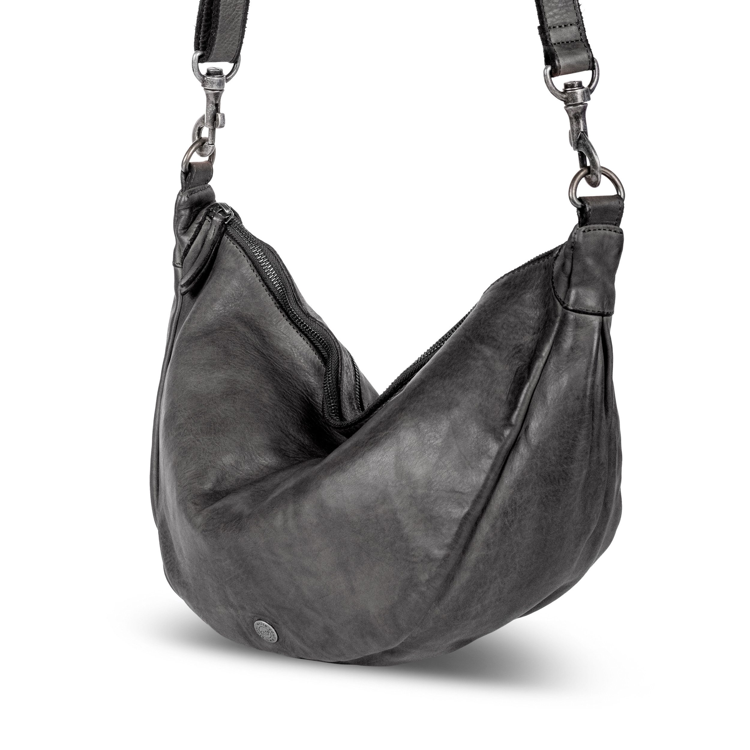 Cas8 Umhängetasche in halbmondform - Moonbag für Damen aus premium Leder