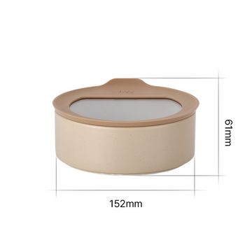 NEOFLAM® Vorratsdose FIKA One Keramik Vorratsdose 700ml - Sand Beige, Keramik, Silikon, (1-tlg)