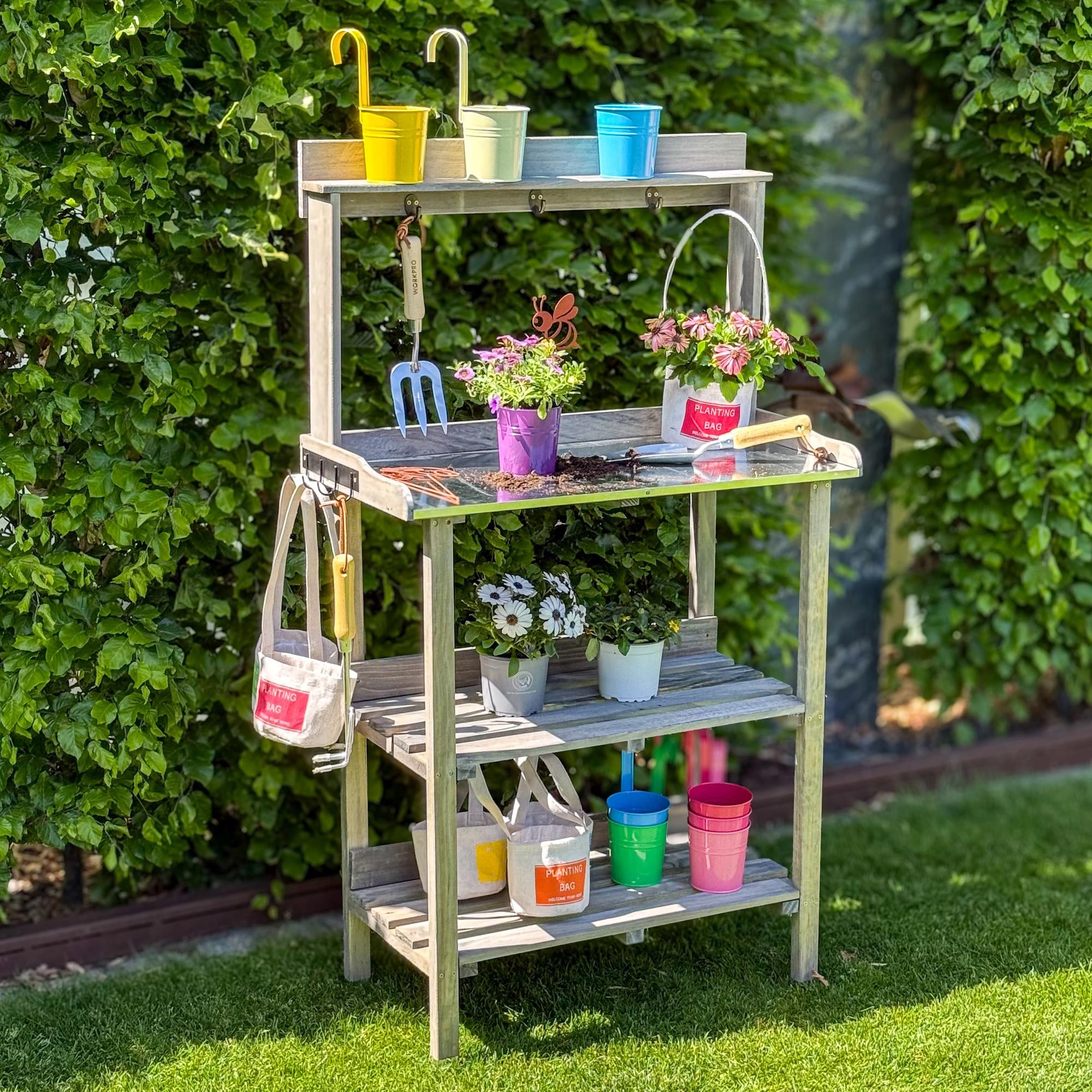 UNUS GARDEN Pflanztisch (1-St., 78 x 36 x 131 cm (LxBxH), Massivholz, Gärtn günstig online kaufen