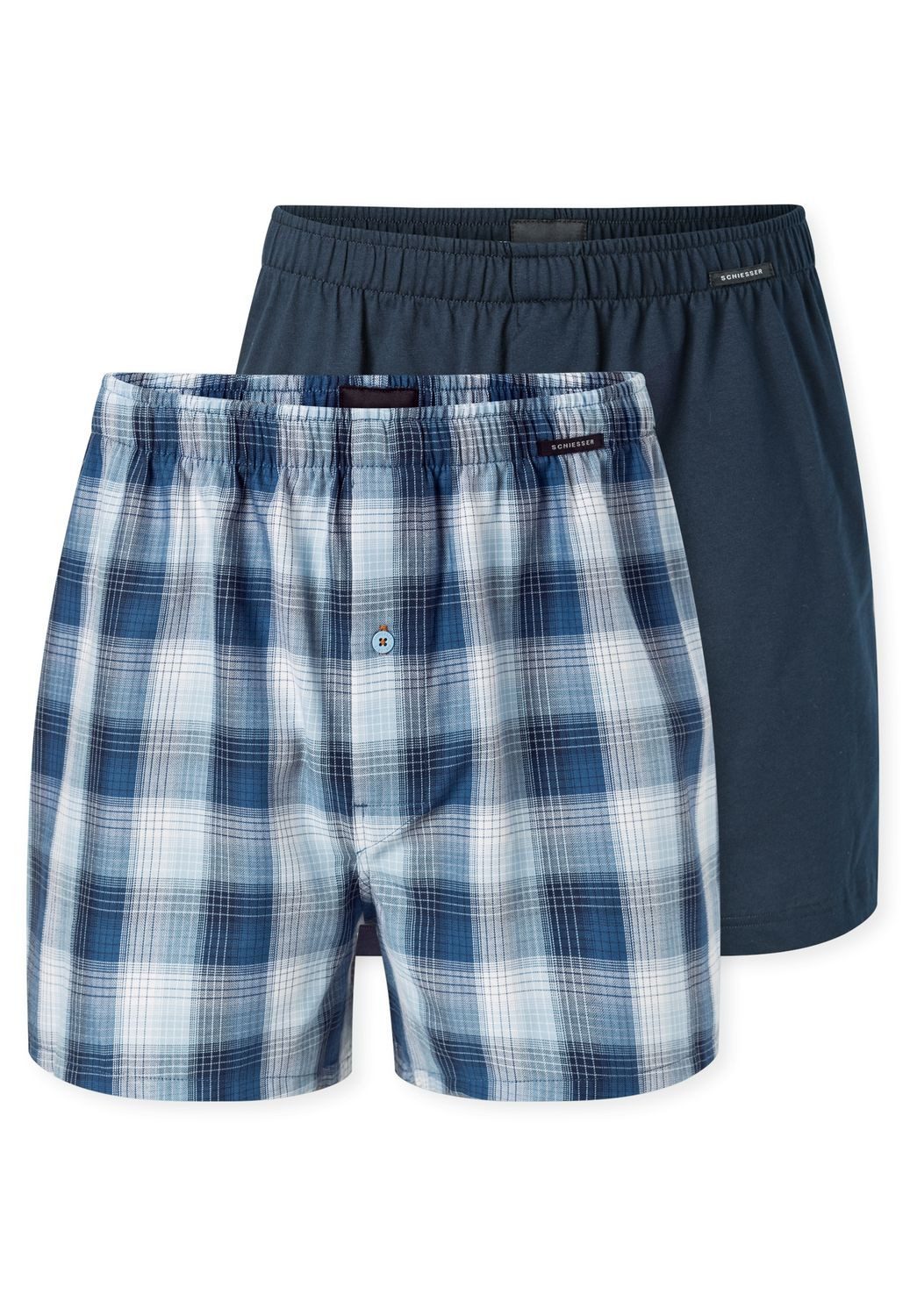 Schiesser Boxershorts Boxershorts Multipacks Webboxer mit funktionaler Knopfleiste im 2er Pack