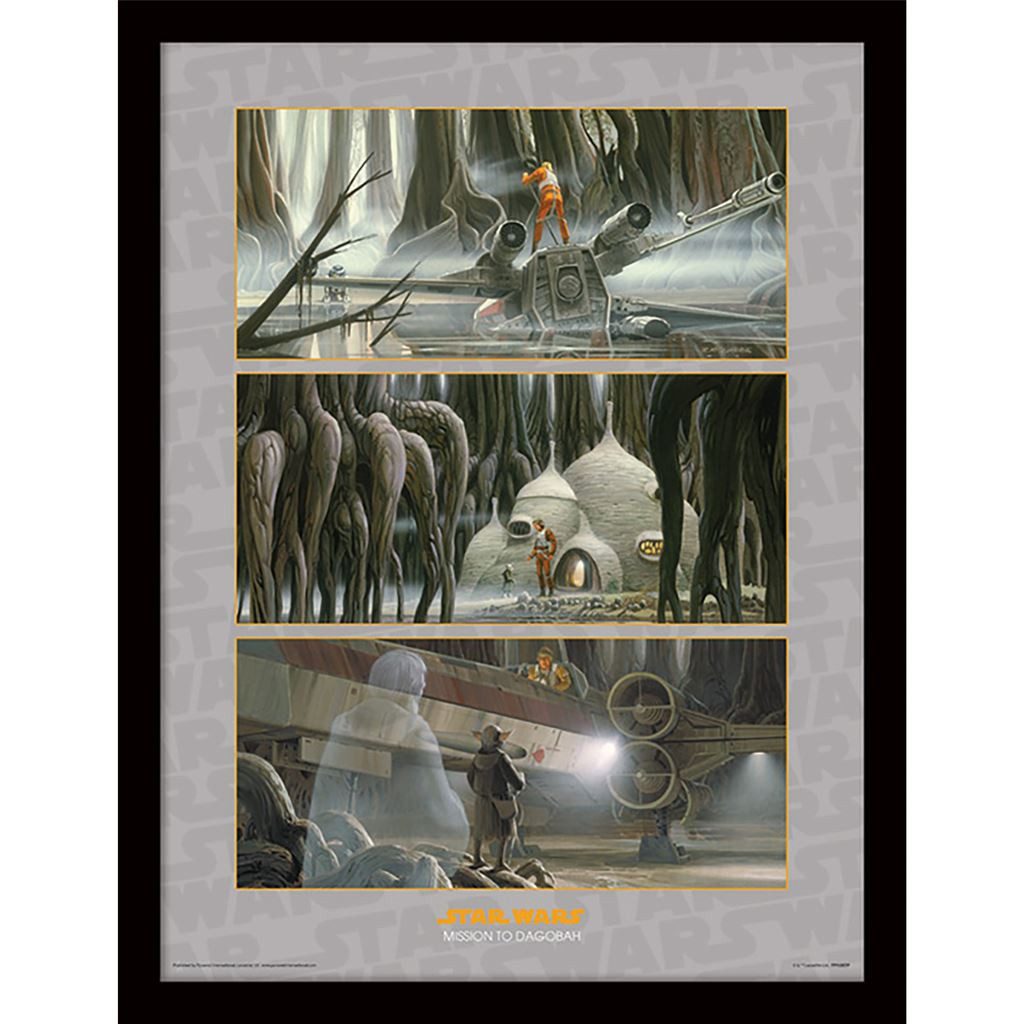 Star Wars Bild mit Rahmen Mission To Dagobah, Gerahmtes Bild Kunstdruck