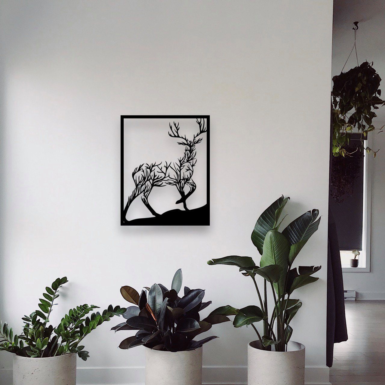 WoodFriends Wandbild aus Holz abstrakter Hirsch günstig online kaufen