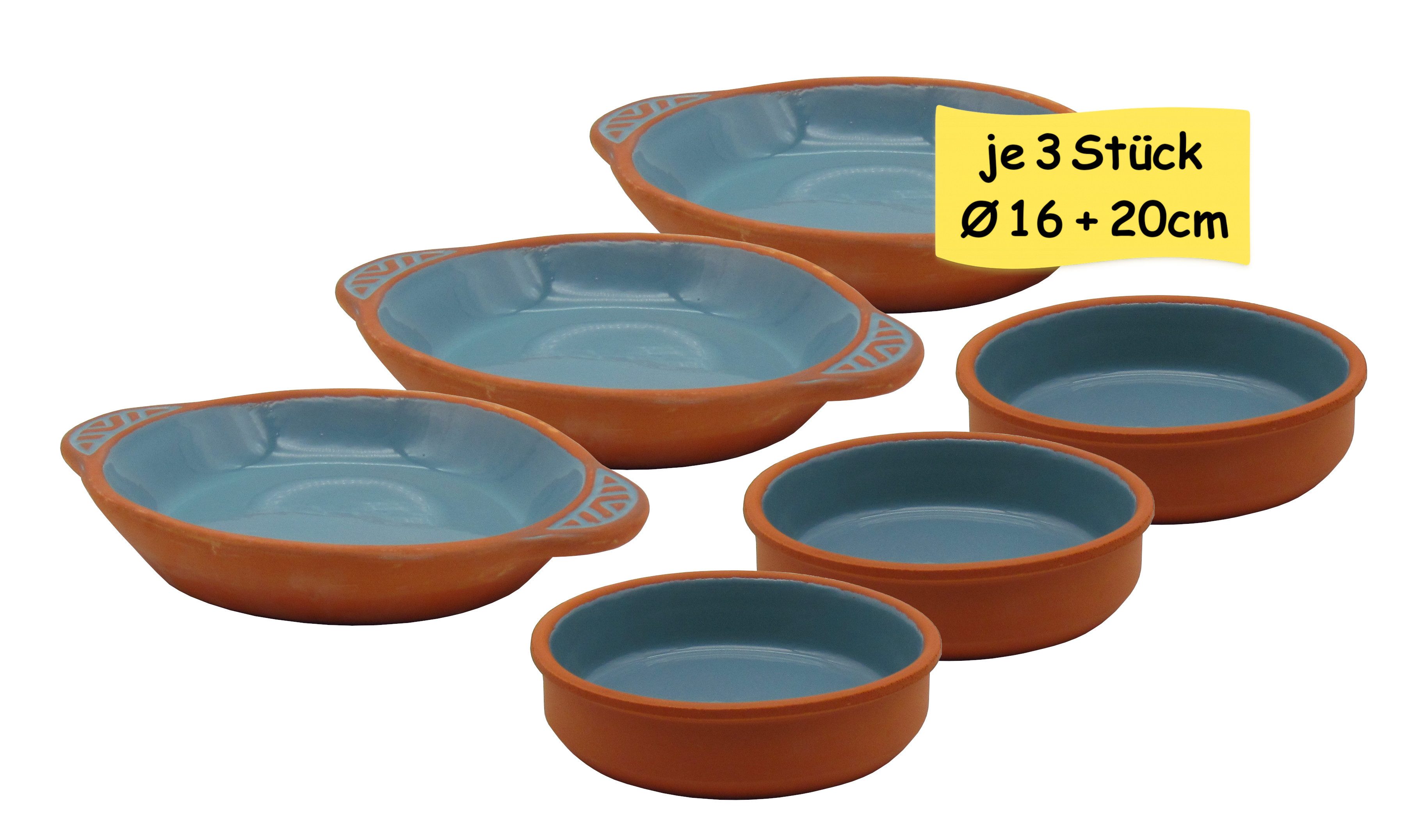 steinwohn Tapas-Schale Keramik Set Ø16 & Ø20 cm – 5 Farben, Mediterran, Spülmaschinengeeignet, Ofenfest, Mikrowellengeeignet