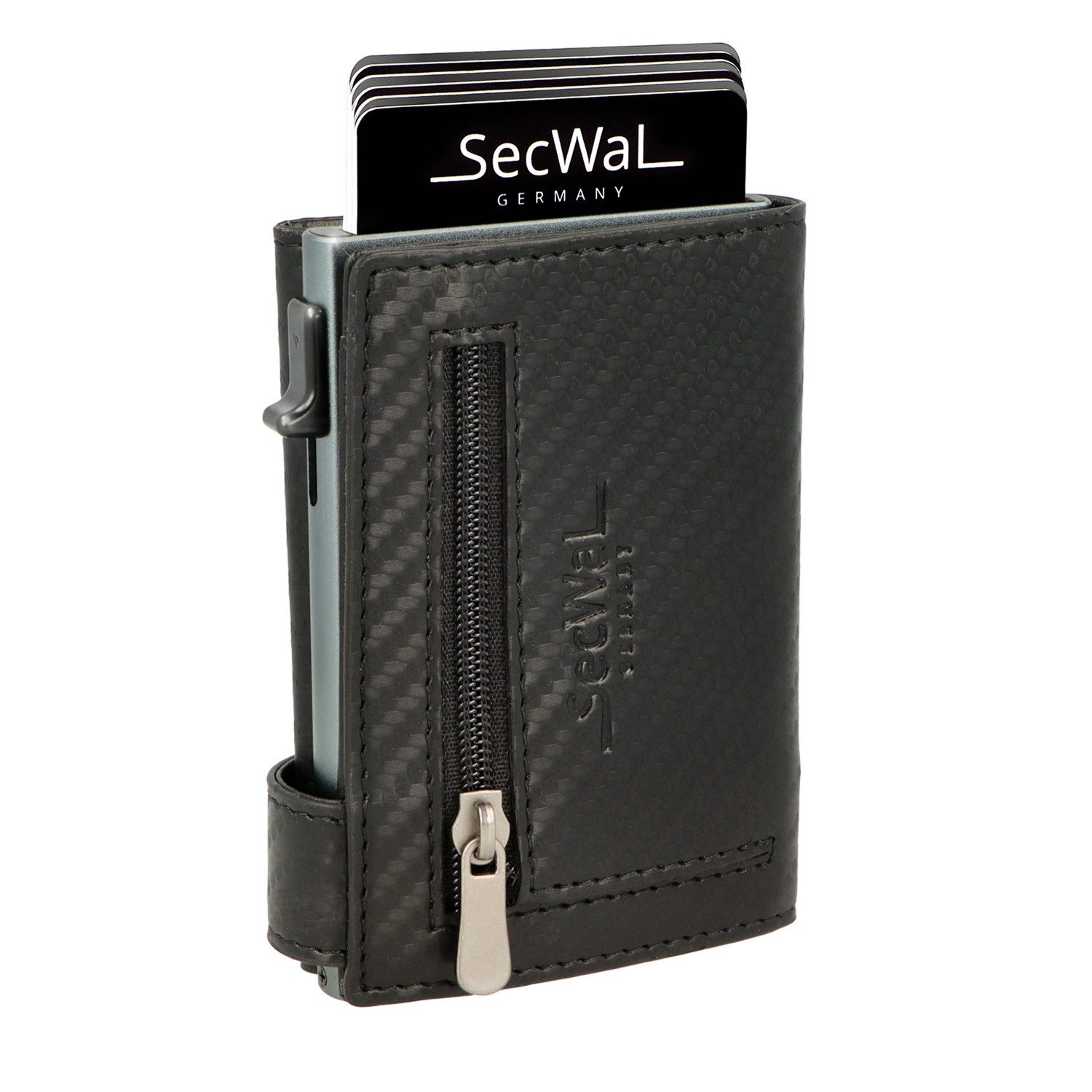 SecWal Geldbörse, Kartenetui mit Münzfach Reißverschluß, Slim Wallet, RFID Schutz, Geldbeutel klein, für Herren und Damen