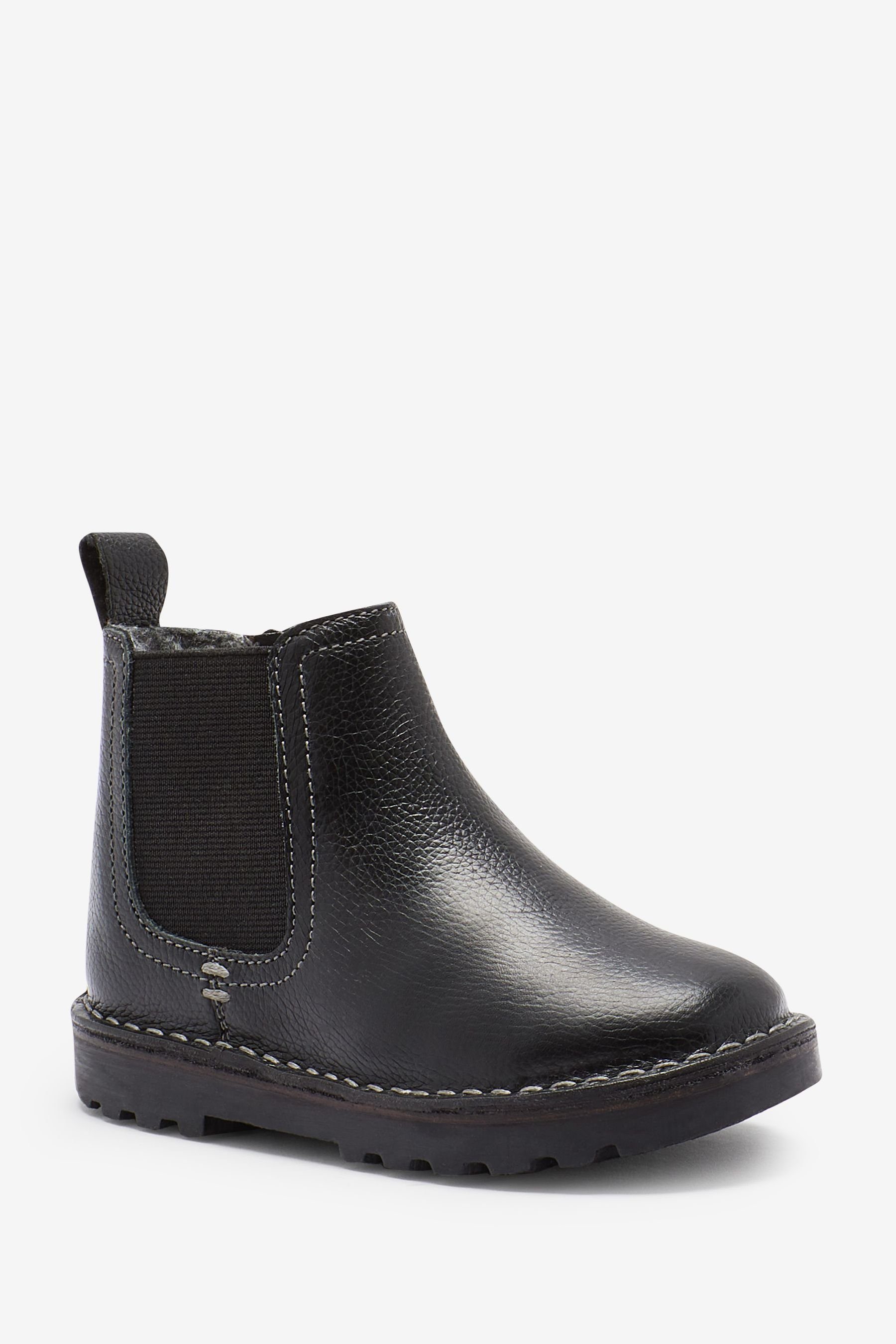 Next Warmgefütterte Chelsea-Stiefeletten aus Leder Chelseaboots günstig online kaufen