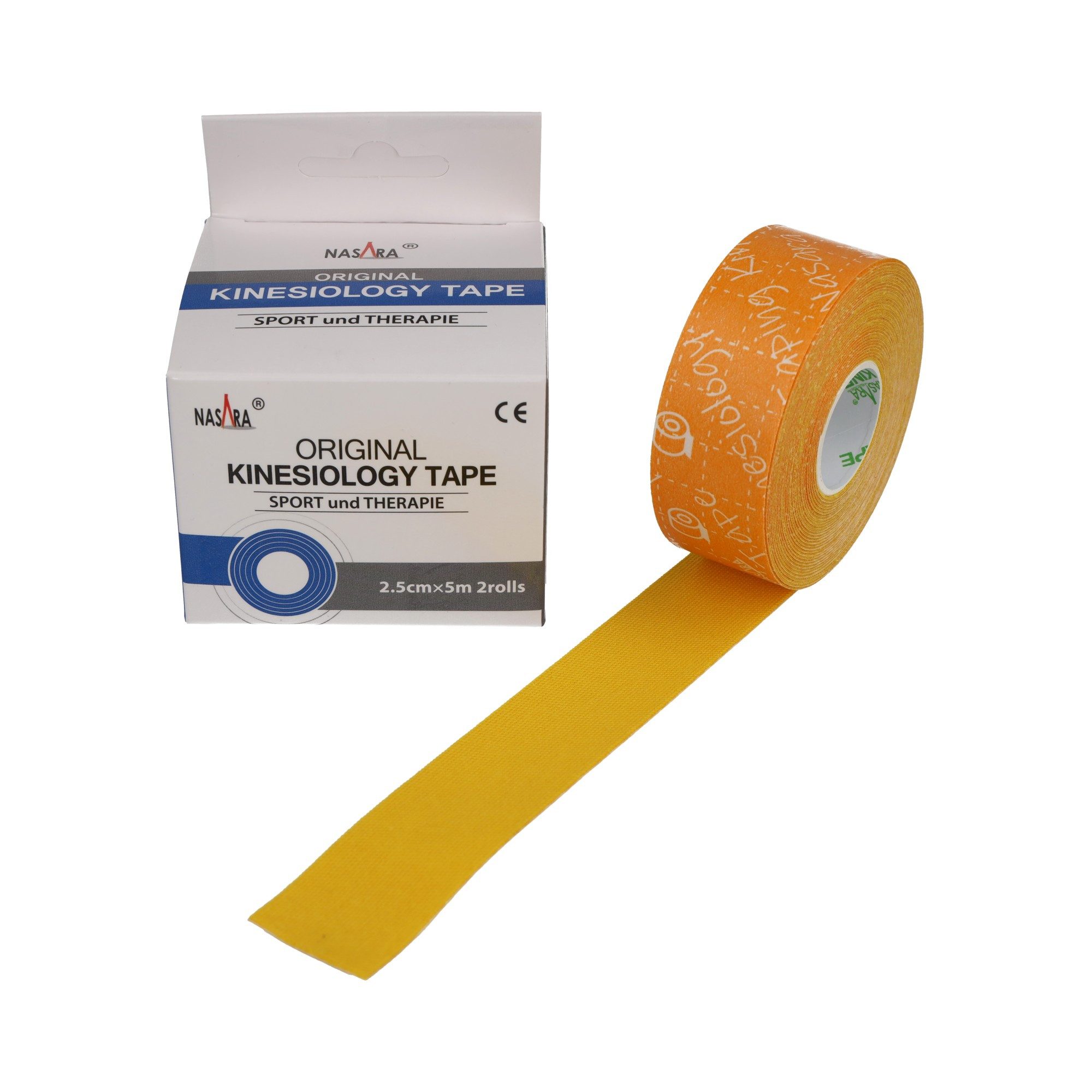 NASARA Kinesiologie-Tape 2,5cm x 5m - 2 Rollen in 9 Farben